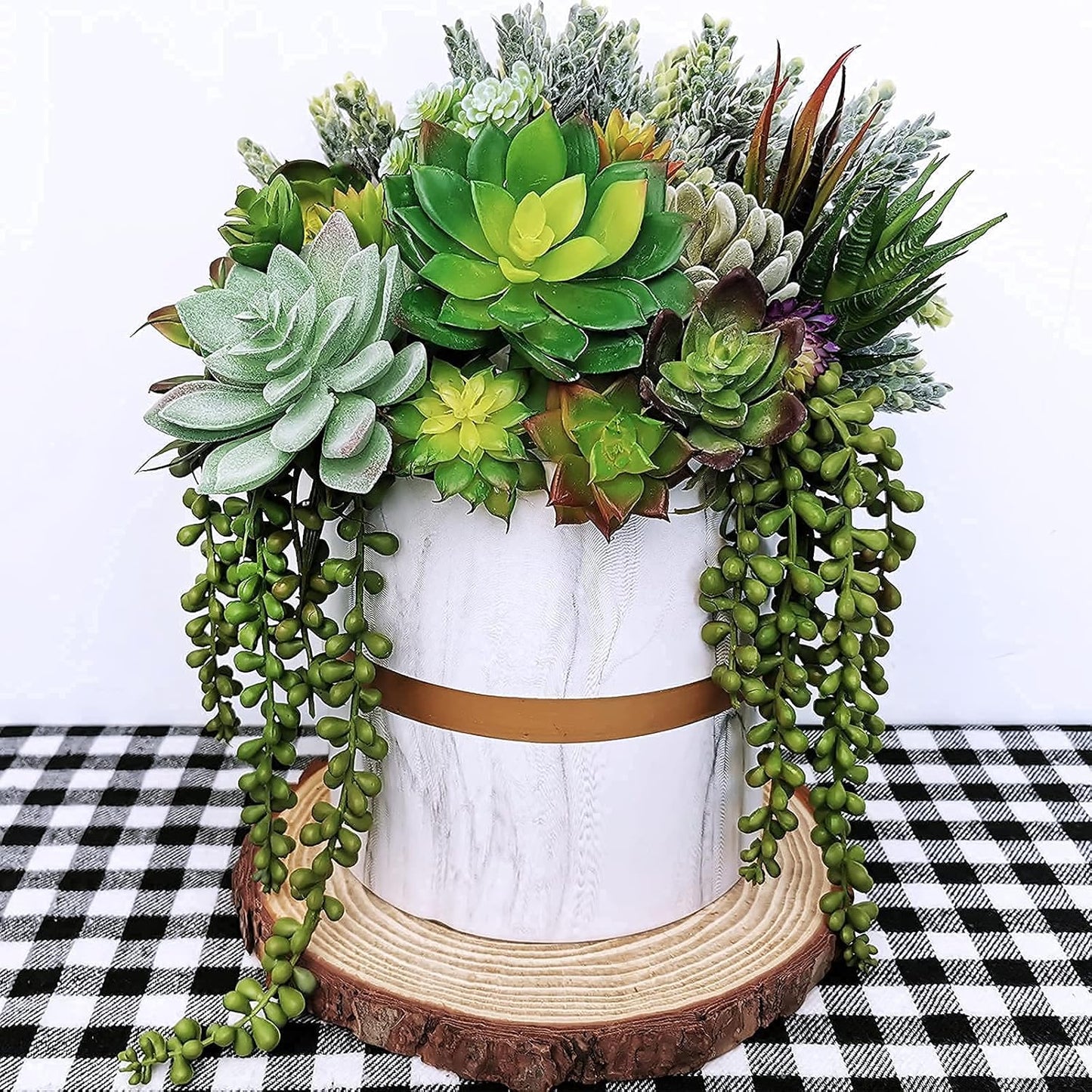 Winlyn Unpotted Fake Succulents Assorted Faux Succulent in Different Artificial / Green / Set of 6