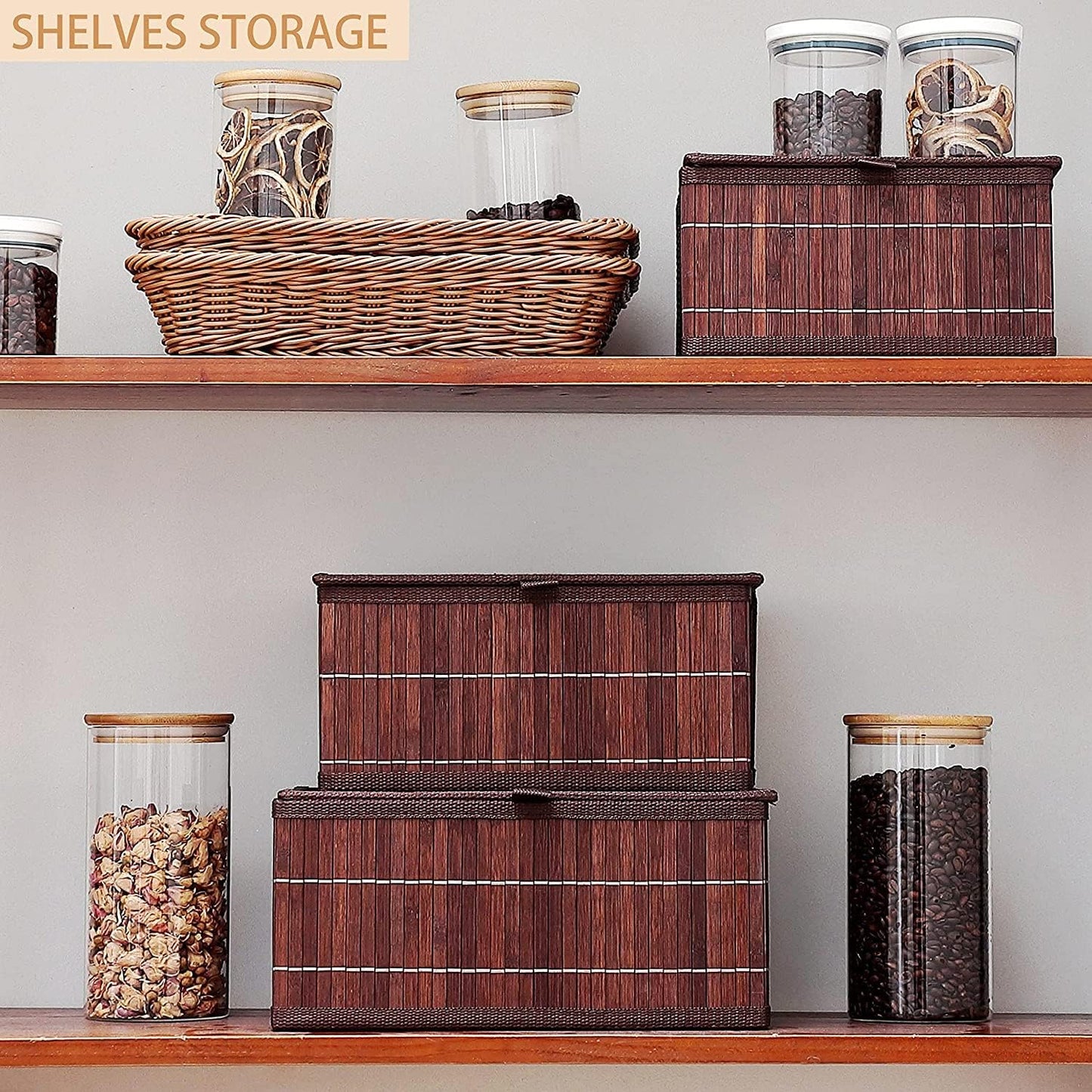Woven Lined Storage Basket / Retro Brown / Set of 3