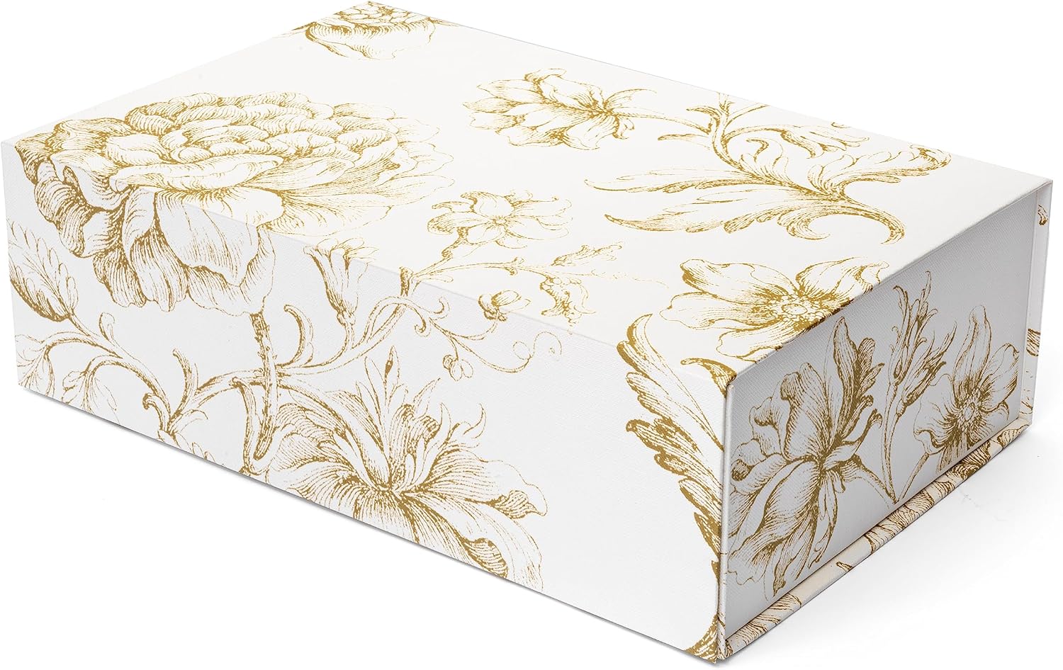 Floral Decorative Boxes / 11.5 x 7.5 x 3.5 / Golden Bouquet / Gold / Set of 3