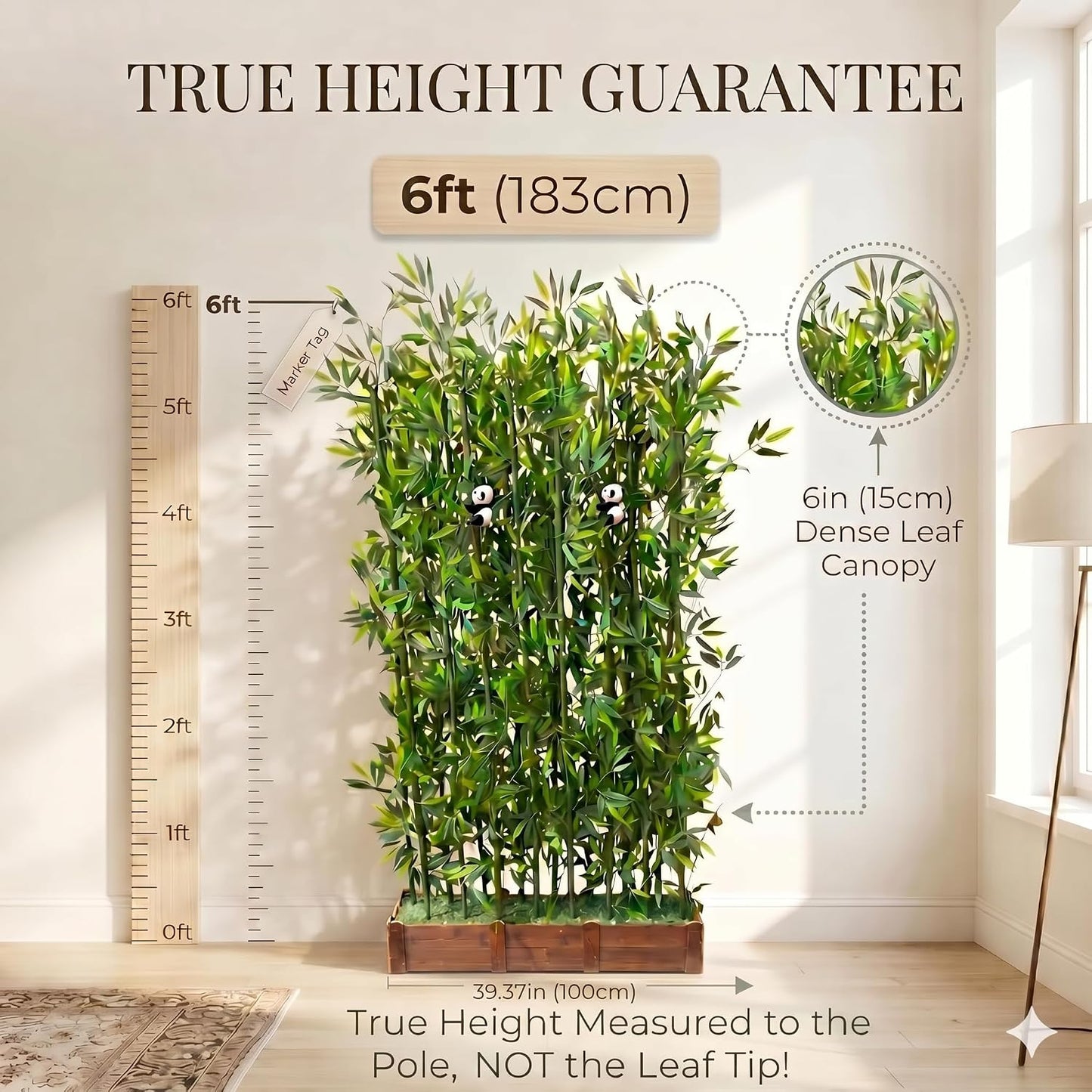Solid Wood Base / Green / 6ft 4in / 39 Inch