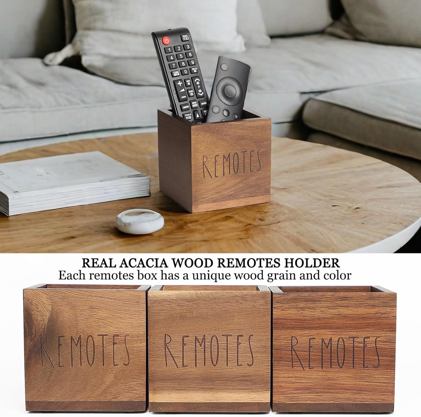 TV Remote Holder / Brown / S,for 2 or 3 Remote Controls