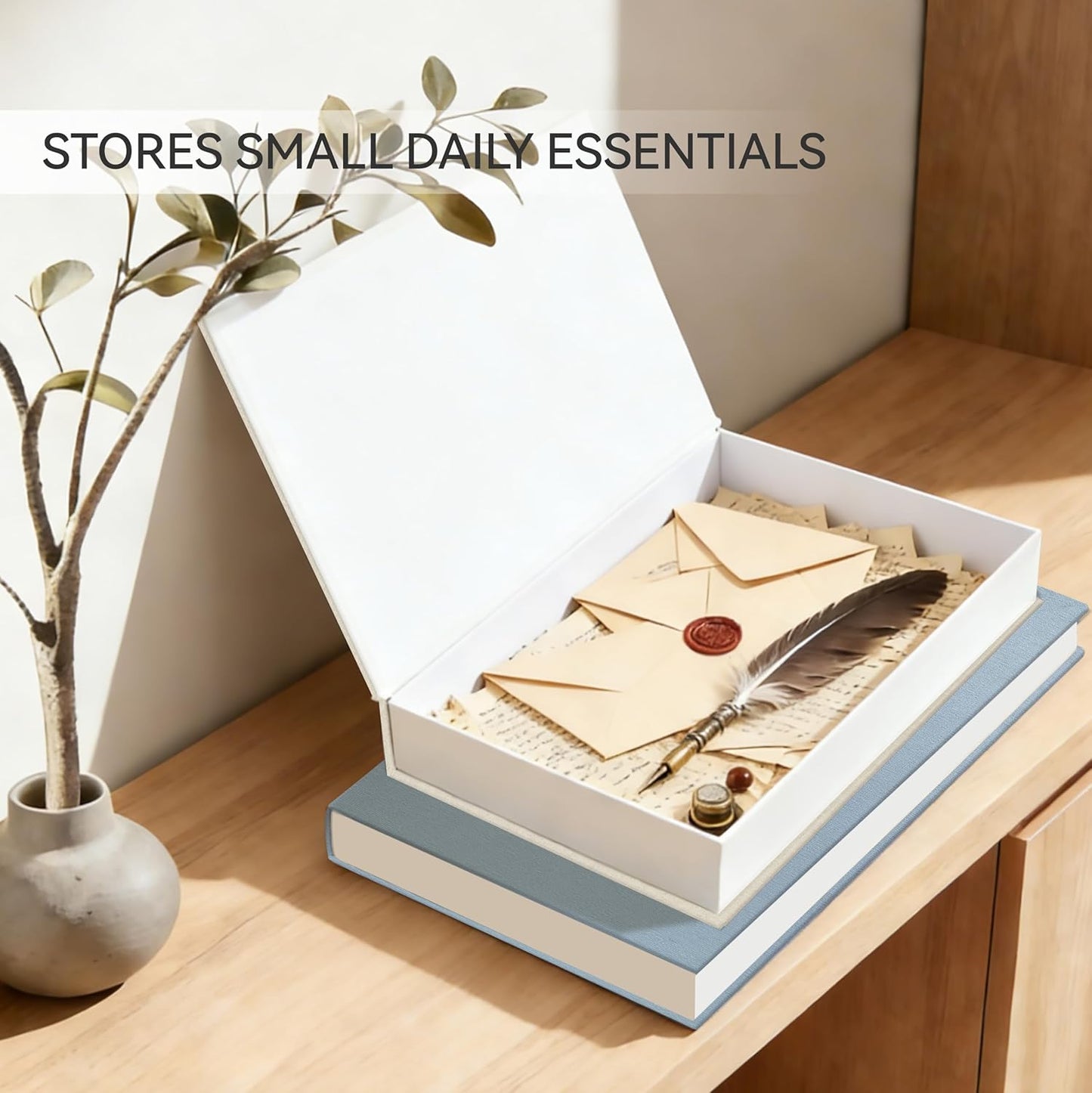 Stackable Linen Faux Books / Blue