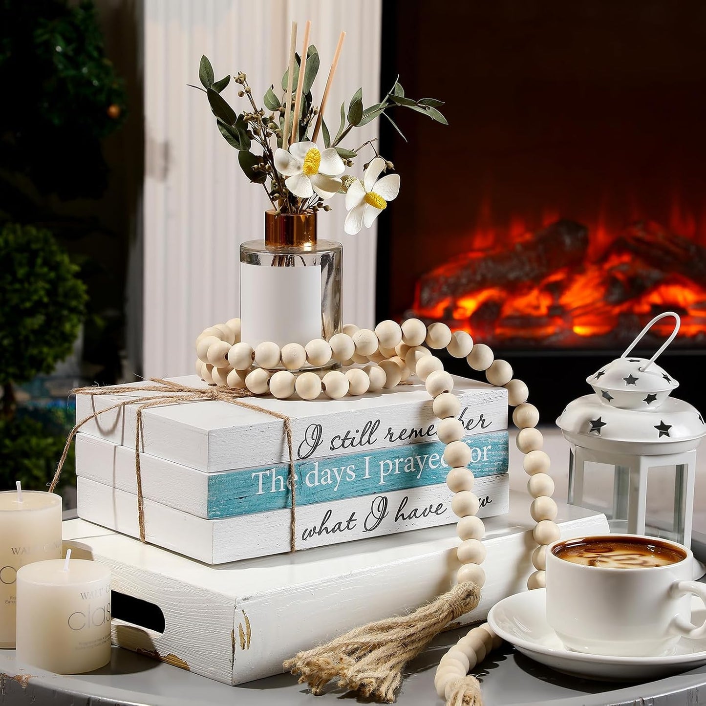 Decorative Display Books Hardcover Home Decor Coffee Table / I Still Remember / White / Set of 3