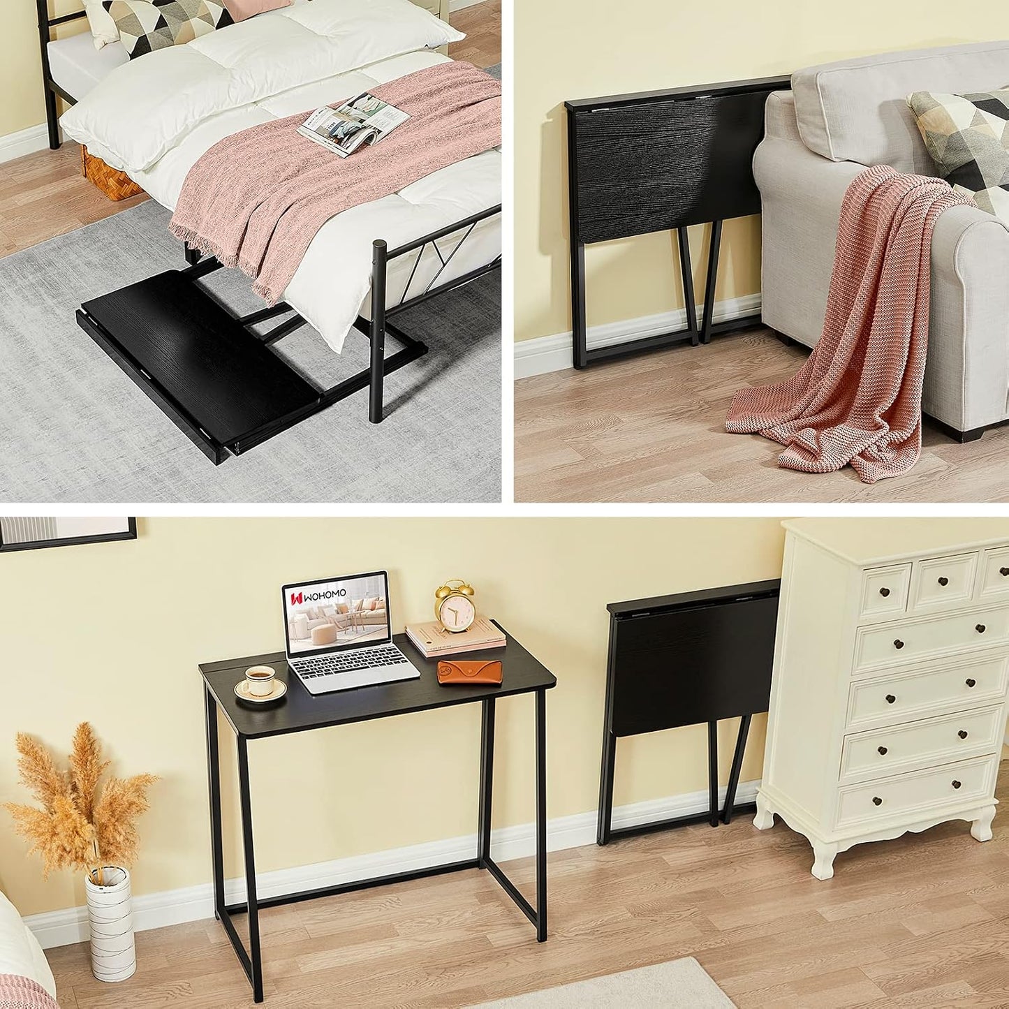 Folding Computer Desk / 31.5 x 15.7 / Small Size / Black