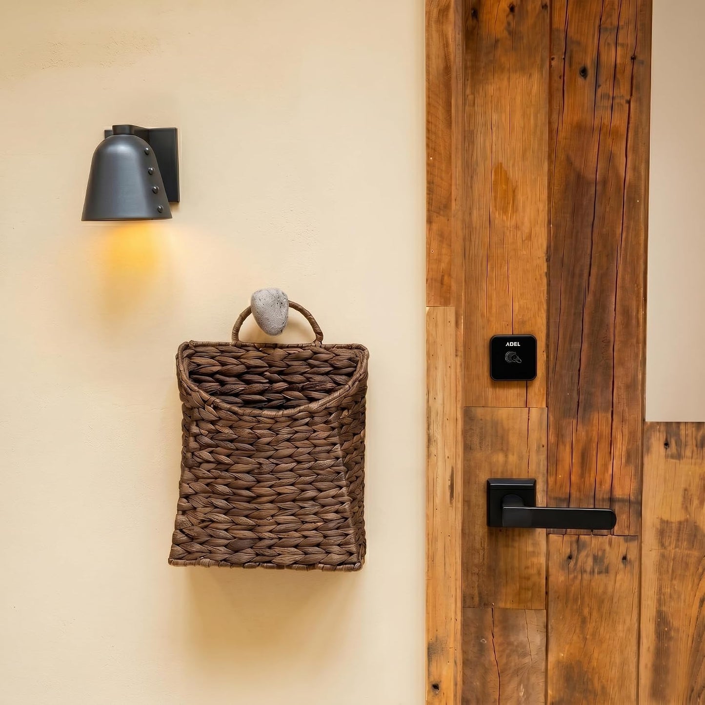 Wicker Hanging Wall Basket / Coffee