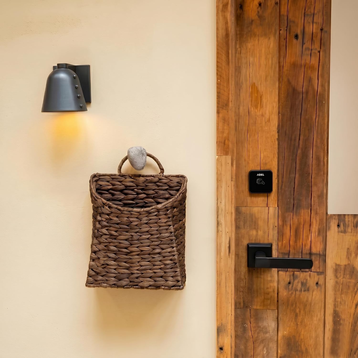 Wicker Hanging Wall Basket / Coffee