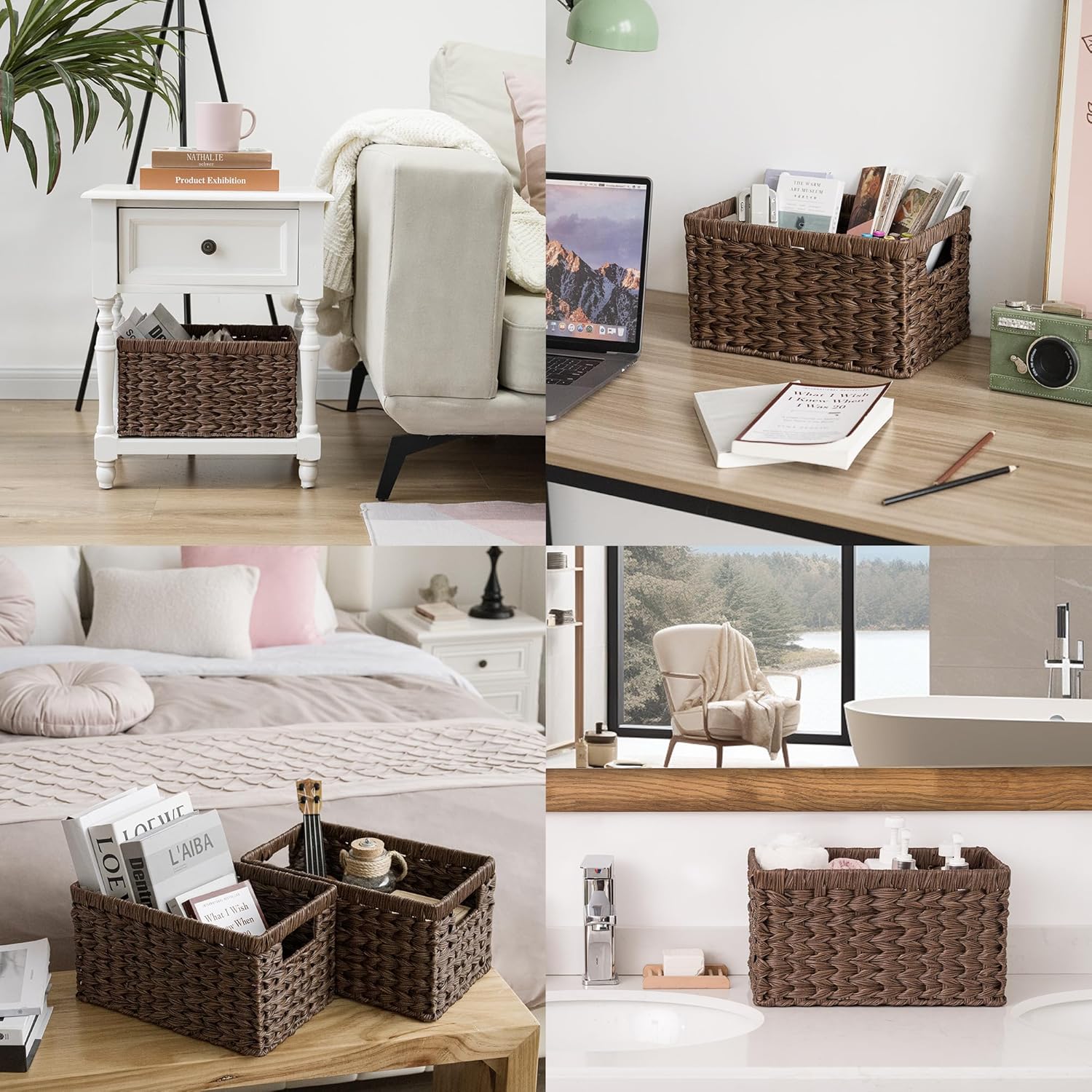 Wicker Storage Baskets / Brown