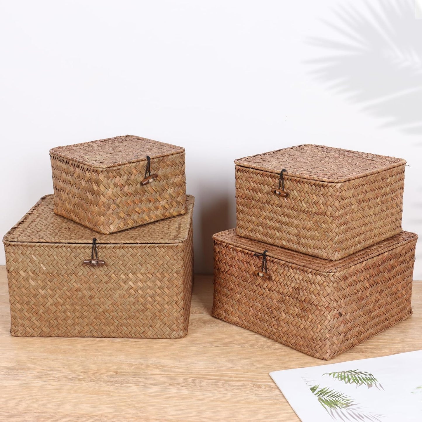 Wicker Shelf Baskets / Medium / Coffee