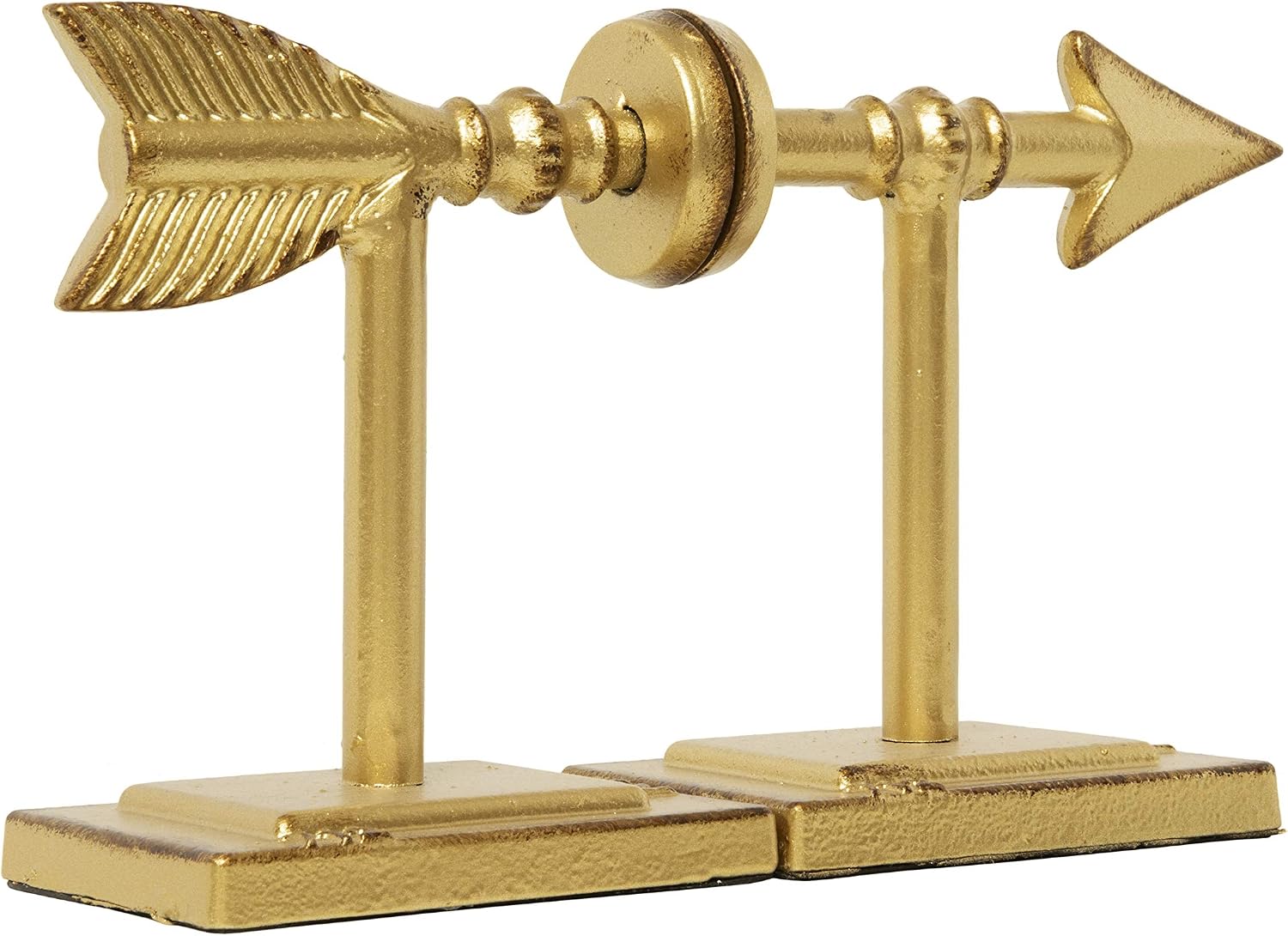 Decorative Cast Metal Arrow Bookends / Gold / Set of 2