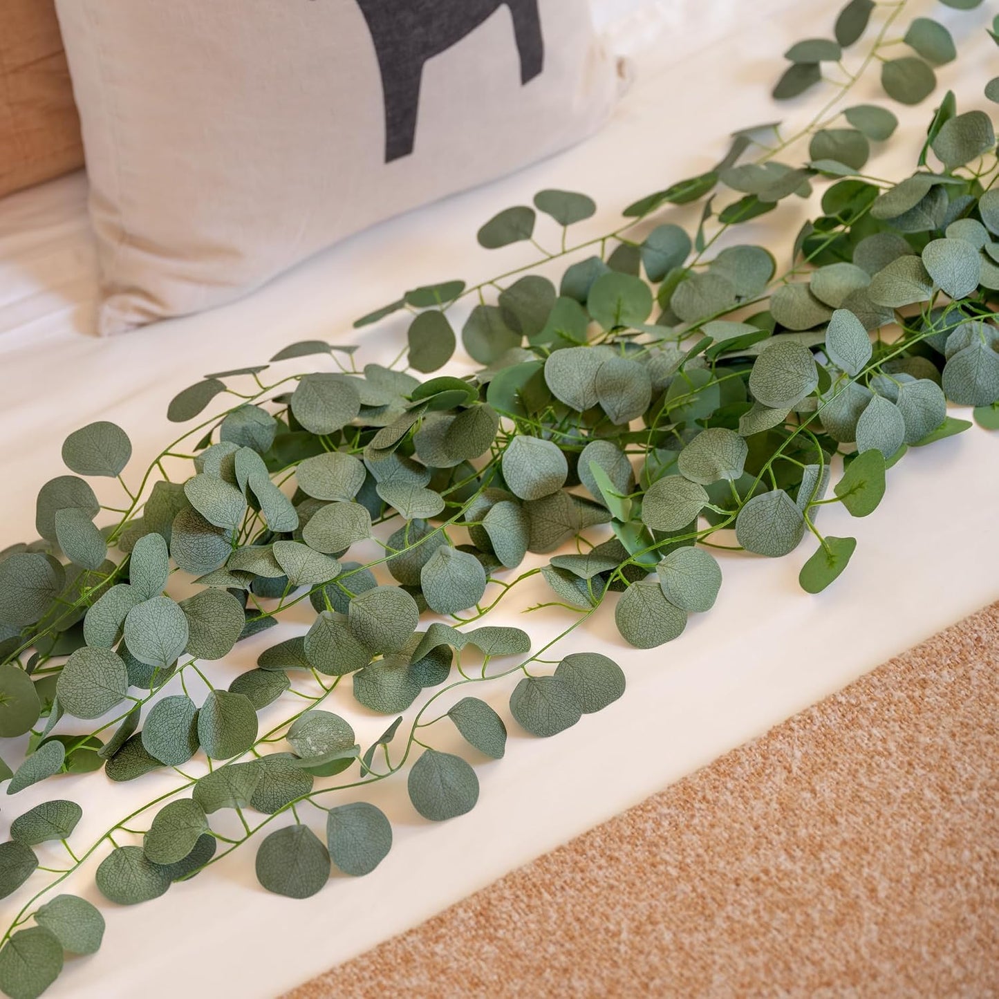 Artificial Greenery Garland Faux Eucalyptus Leaves Table Vines / 168FT / Set of 24