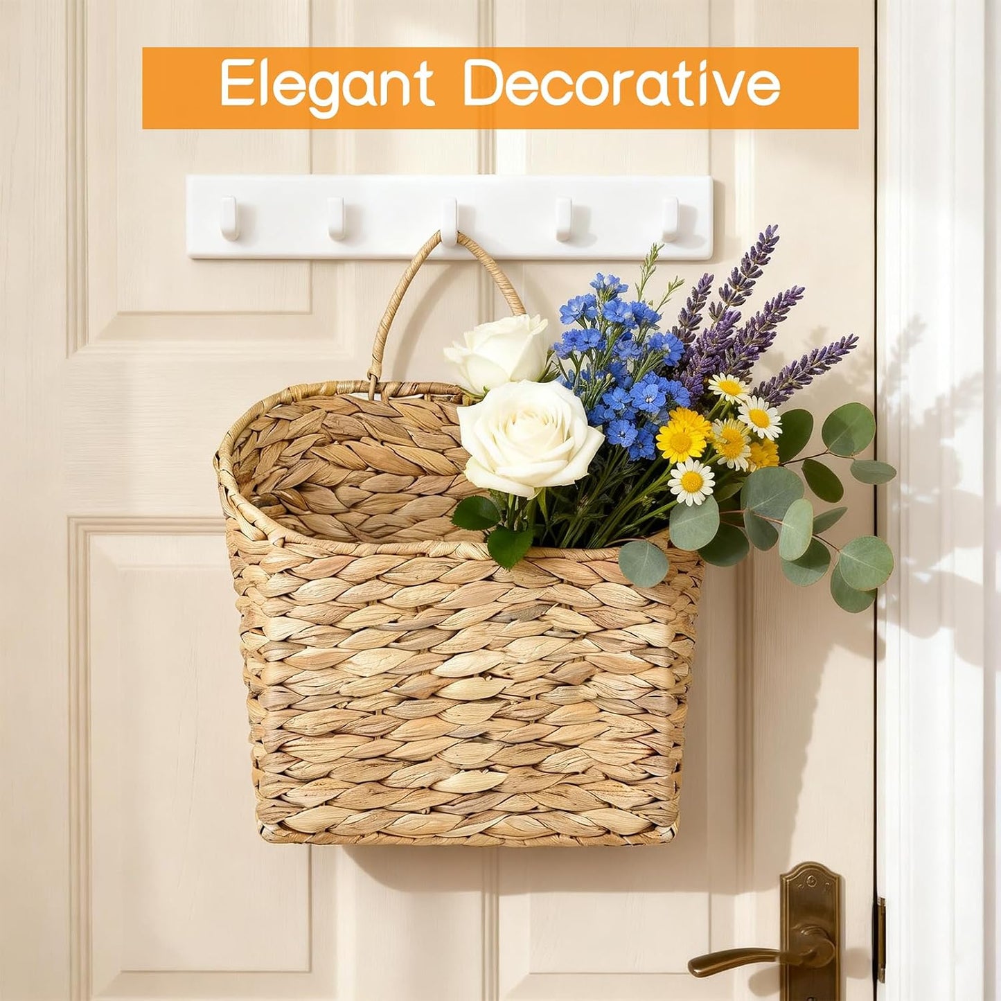 Wicker Hanging Baskets Water Hyacinth / Natural / Set of 2