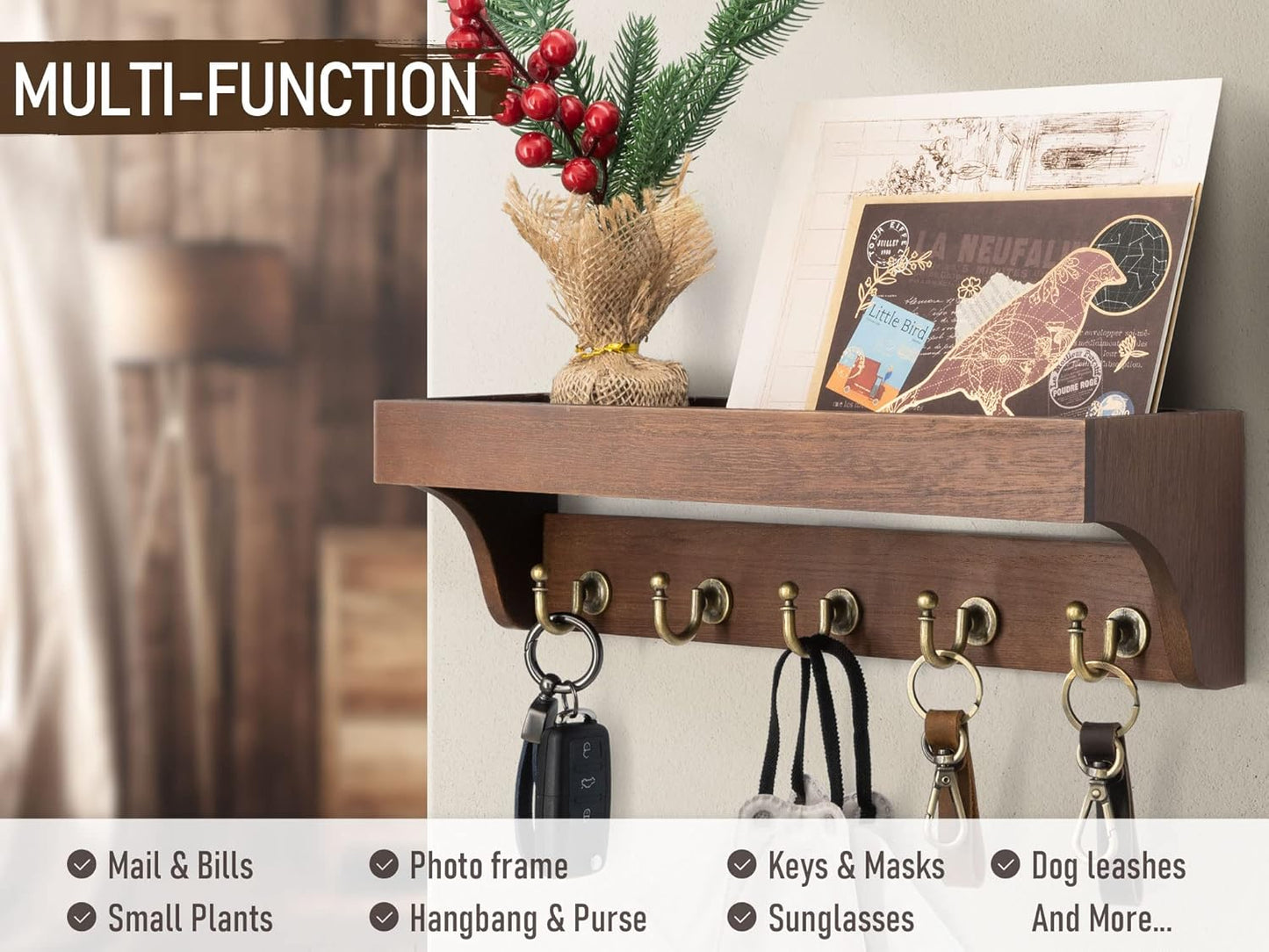 Farmhouse Key Holder / Brown