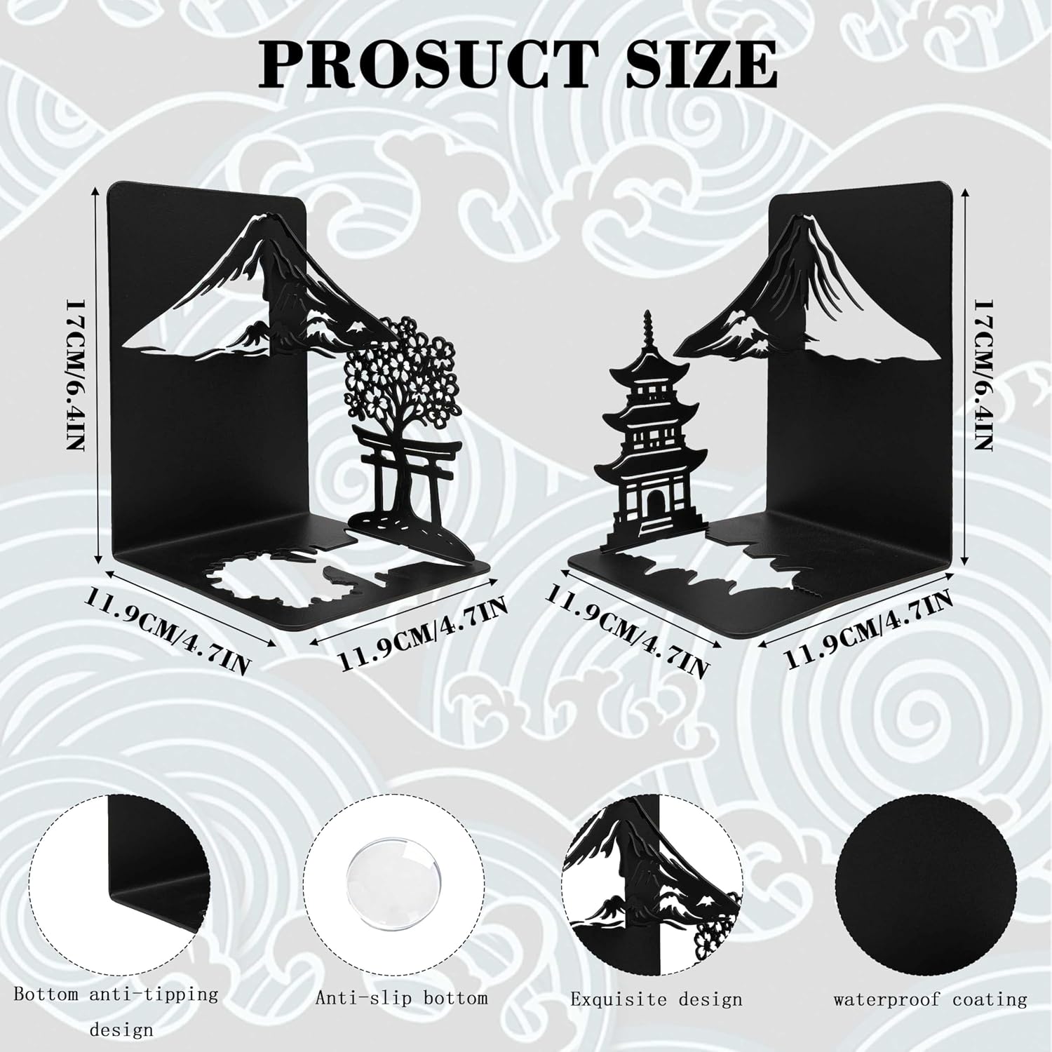 Book Ends for Heavy / Fuji Bookends / Matte Black