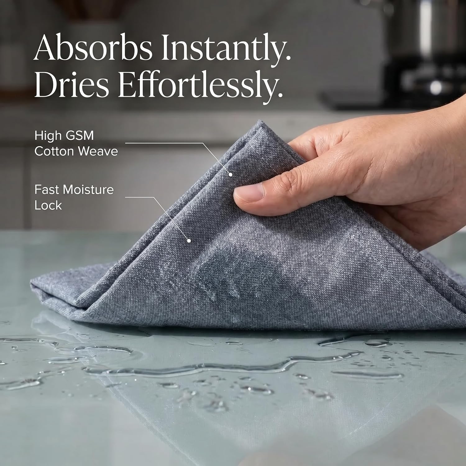 Urban Villa Kitchen Towels Premium Quality 100% Cotton Solid Kitchen Towels Set of 6 Ultra Soft Size 20X30 Inches