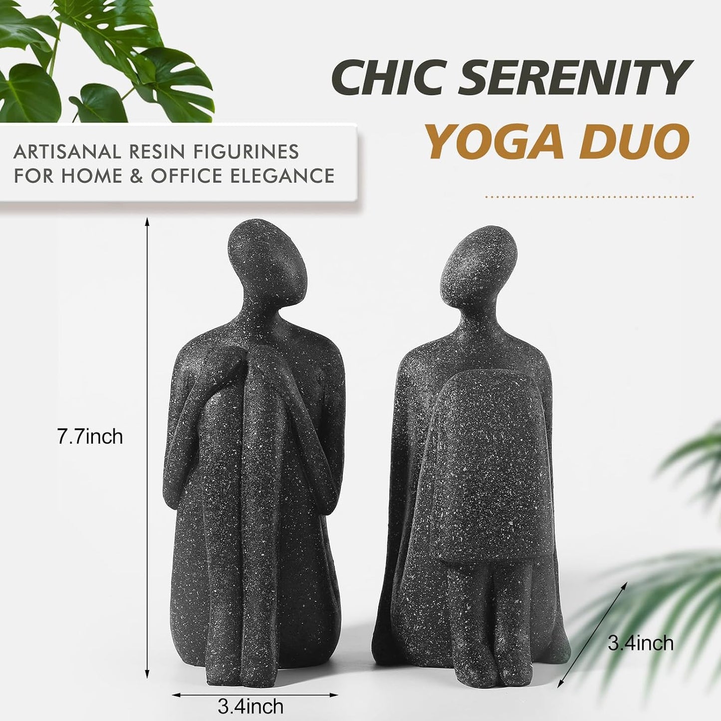 Yoga Decorative Bookends / Artisanal Resin Figurines
