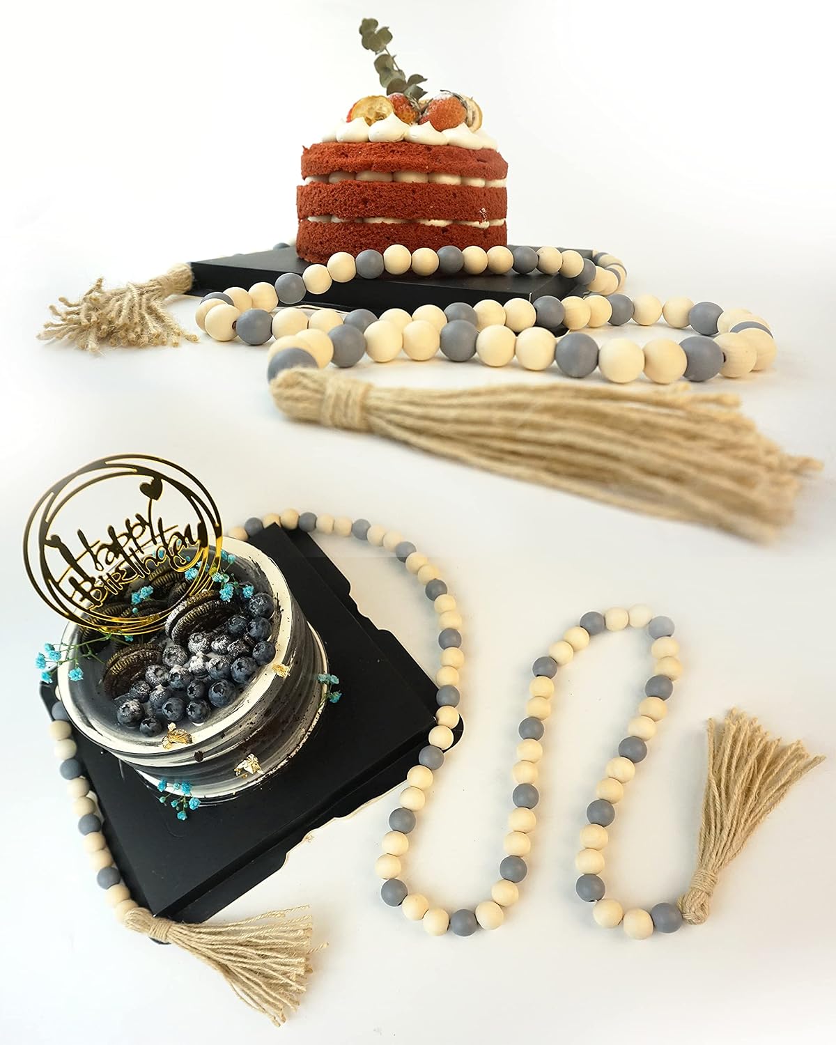 Wood Bead Garland / 61 Inch