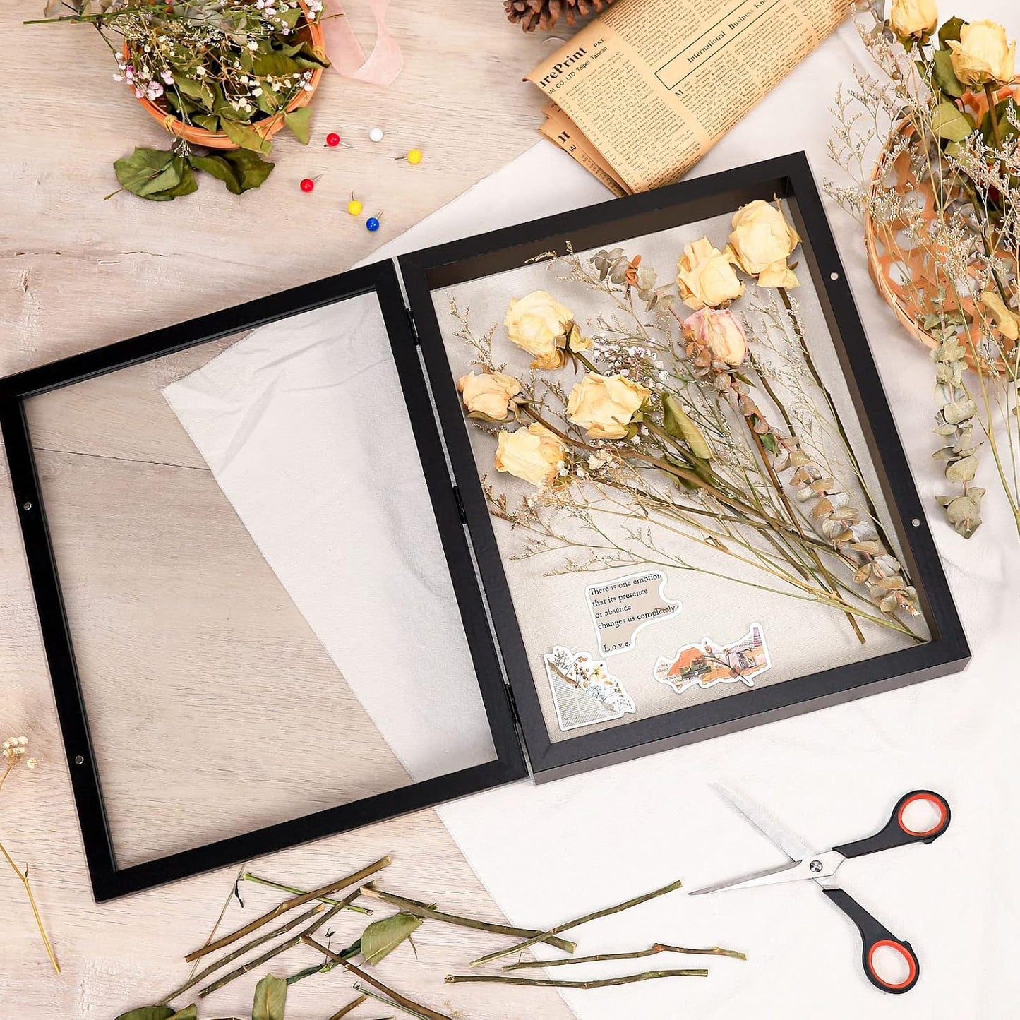 Califortree 11x14 Shadow Box Frame with Linen Back - Sturdy Memory Display Case of Flower, Pictures, Medals and More