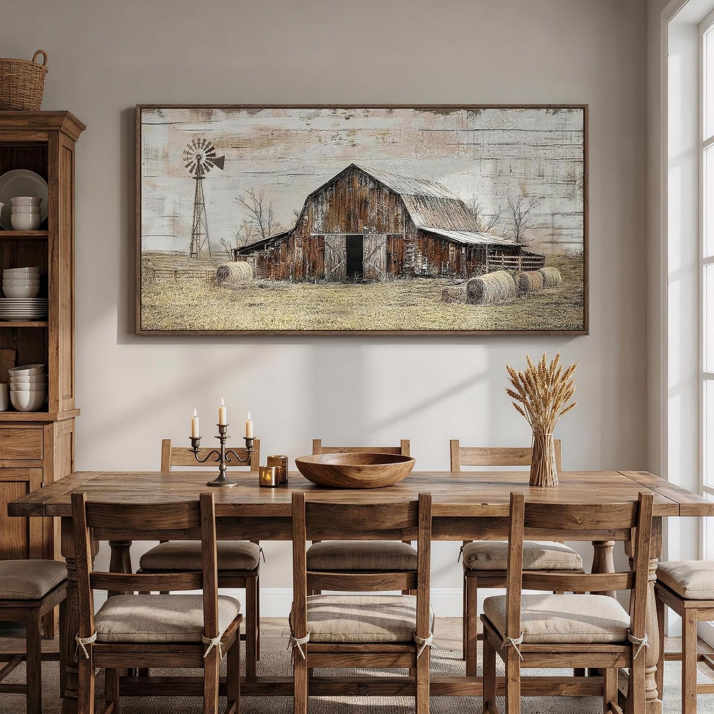 Rustic Country Wall / 60"L x 30"W / Warm Neutral