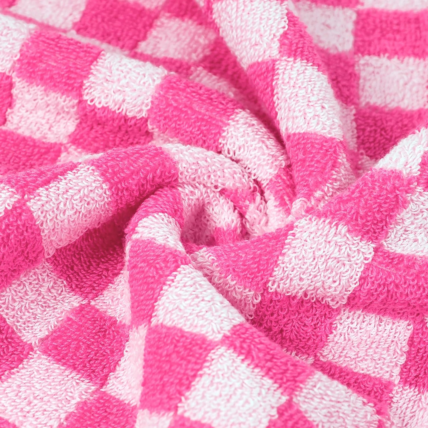 Jacquotha Pink Hand Towels 4 Pack, Cotton Decorative Bathroom Hand Towel | Checkered Kitchen Decor, 13" x 29"