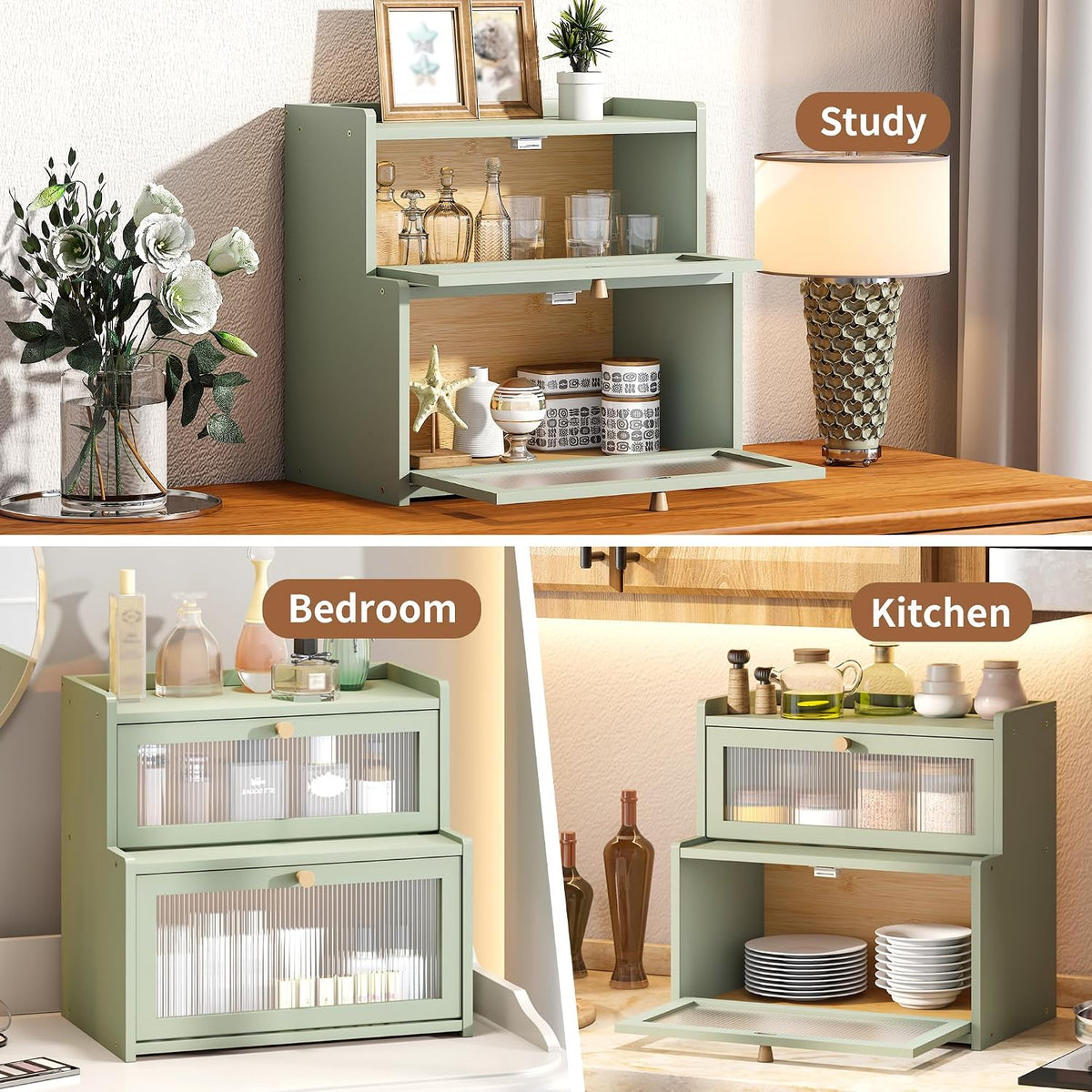 Bread Box for Kitchen Countertop Double Layer Large Corner Bread Box Capacity Bread Storage Bin Farmhouse Breadbox