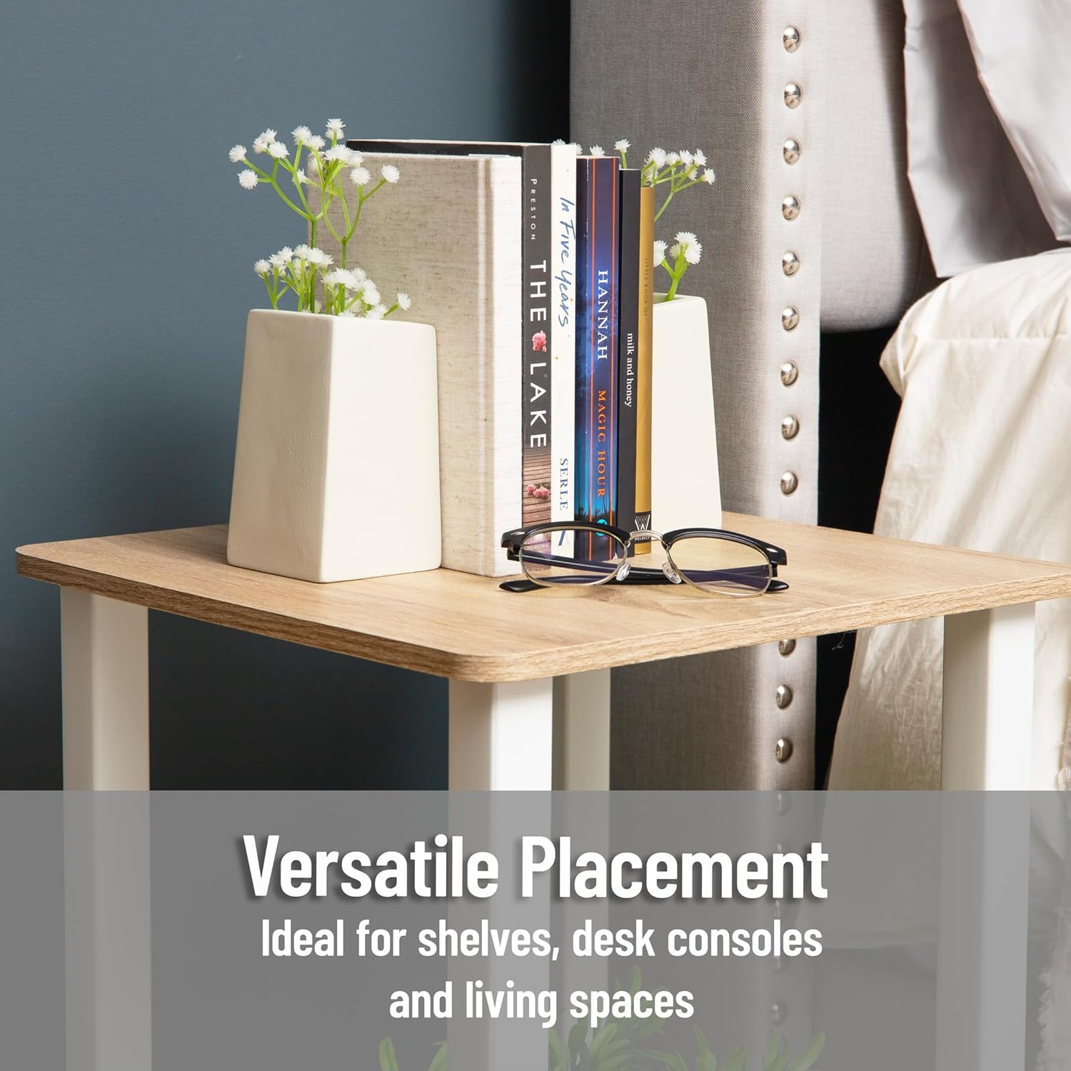Cement Planter Bookends / White Cement Planter Bookend / Set of 2