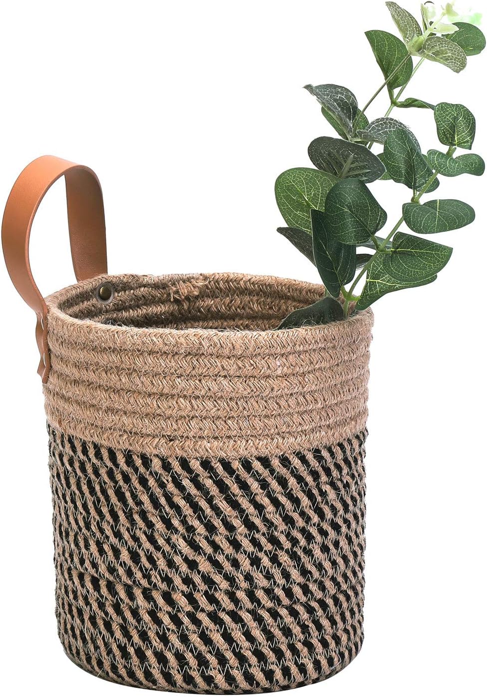Small Cotton Rope Woven Closet Storage Bins-Shelf Basket Organizer for Plants / Jute
