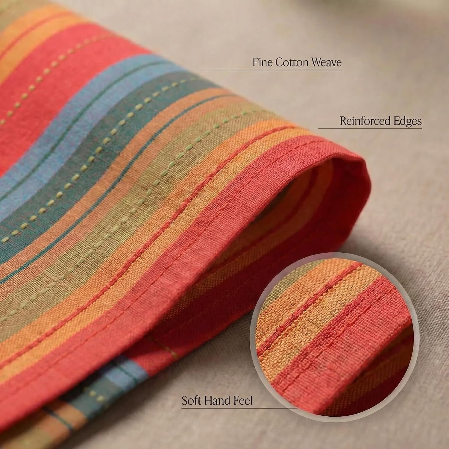 Urban Villa Cloth Napkins Cotton 20x20 (Set of 12) Red Stripes