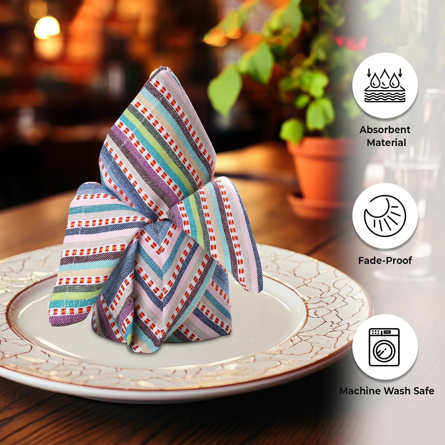 Urban Villa Cloth Napkins 100% Cotton Highly Absorbent Washable Durable Reusable Premium Dinner Napkins Ideal for Gifts