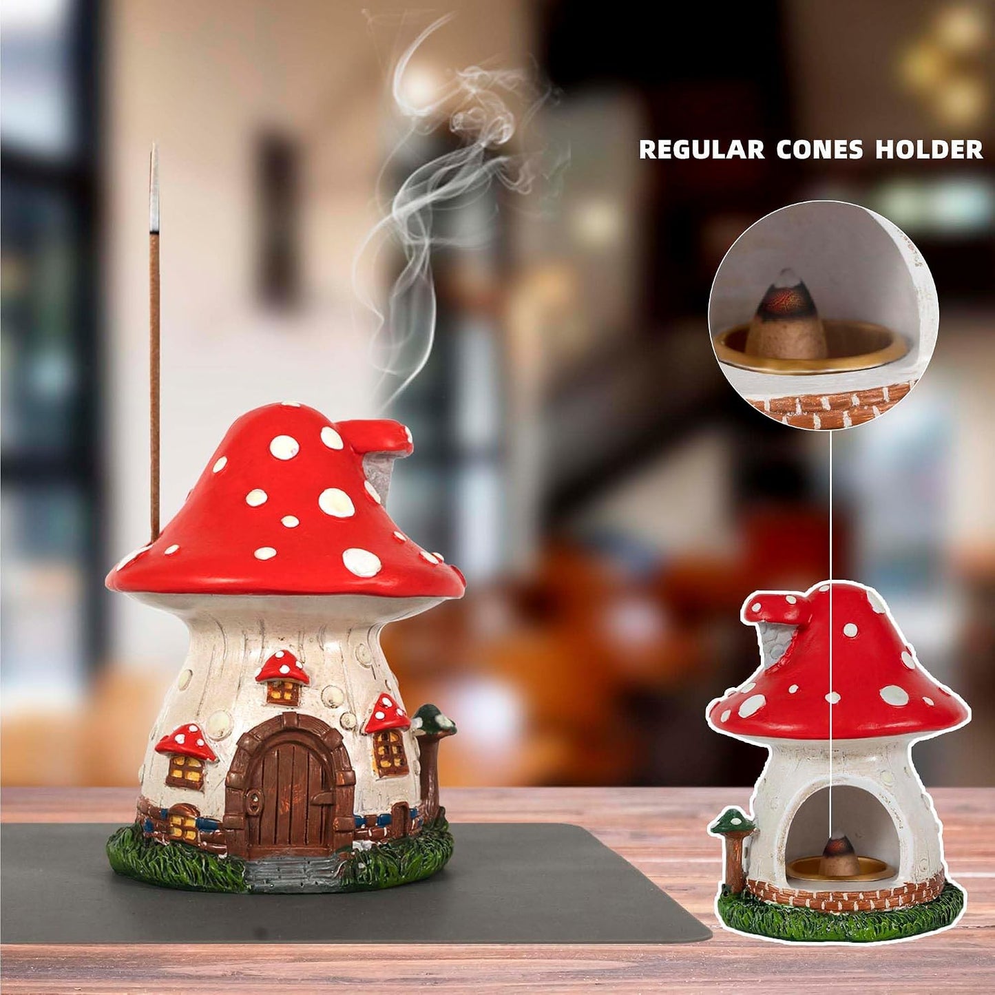 Glow in The Dark Mushroom Incense Holder / Mushroom House