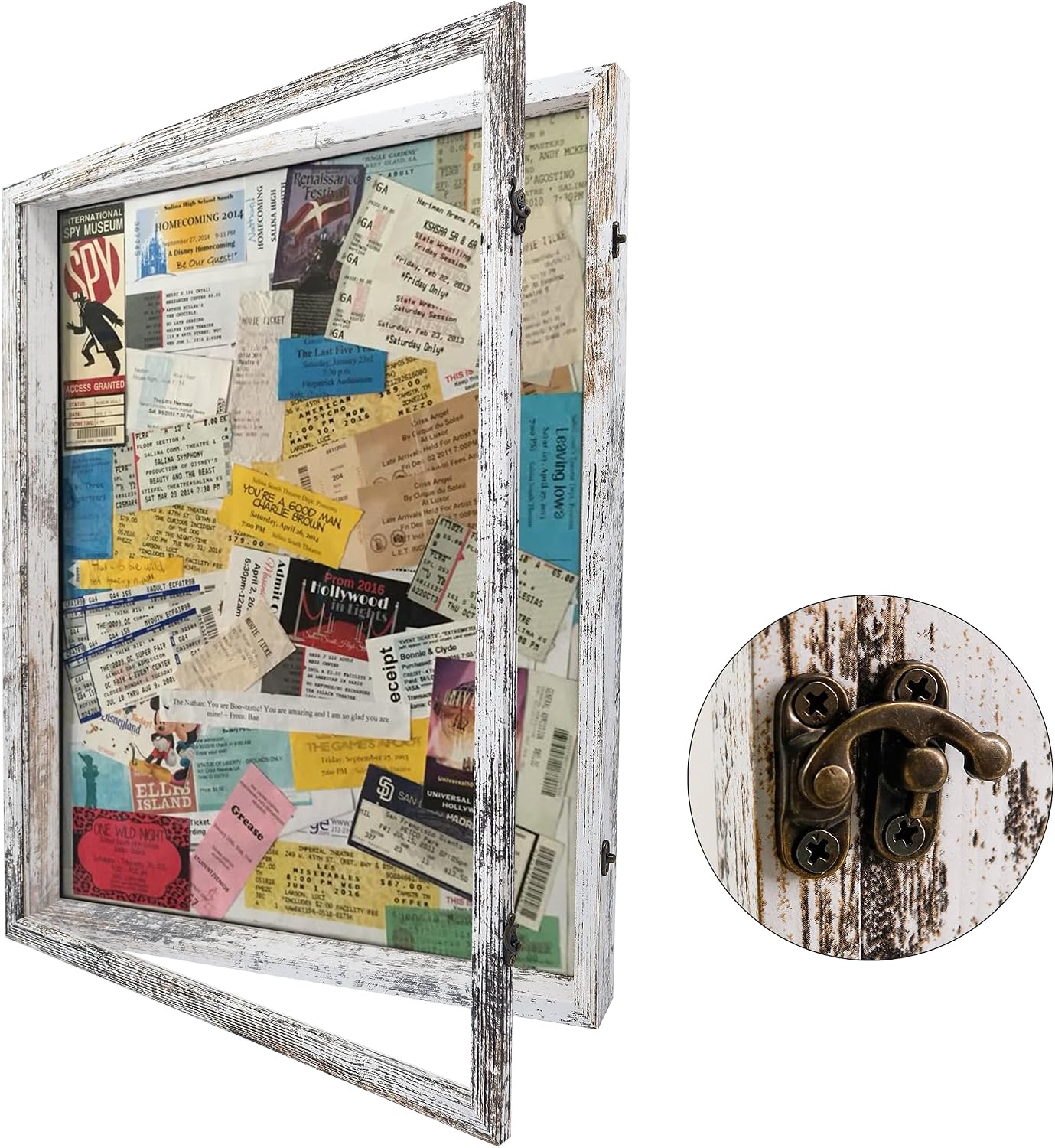 18x24 Extra Large Wedding Bouquet Shadow Box Display Case,White | Large Shadow Box Display Case with Glass Window,Metal