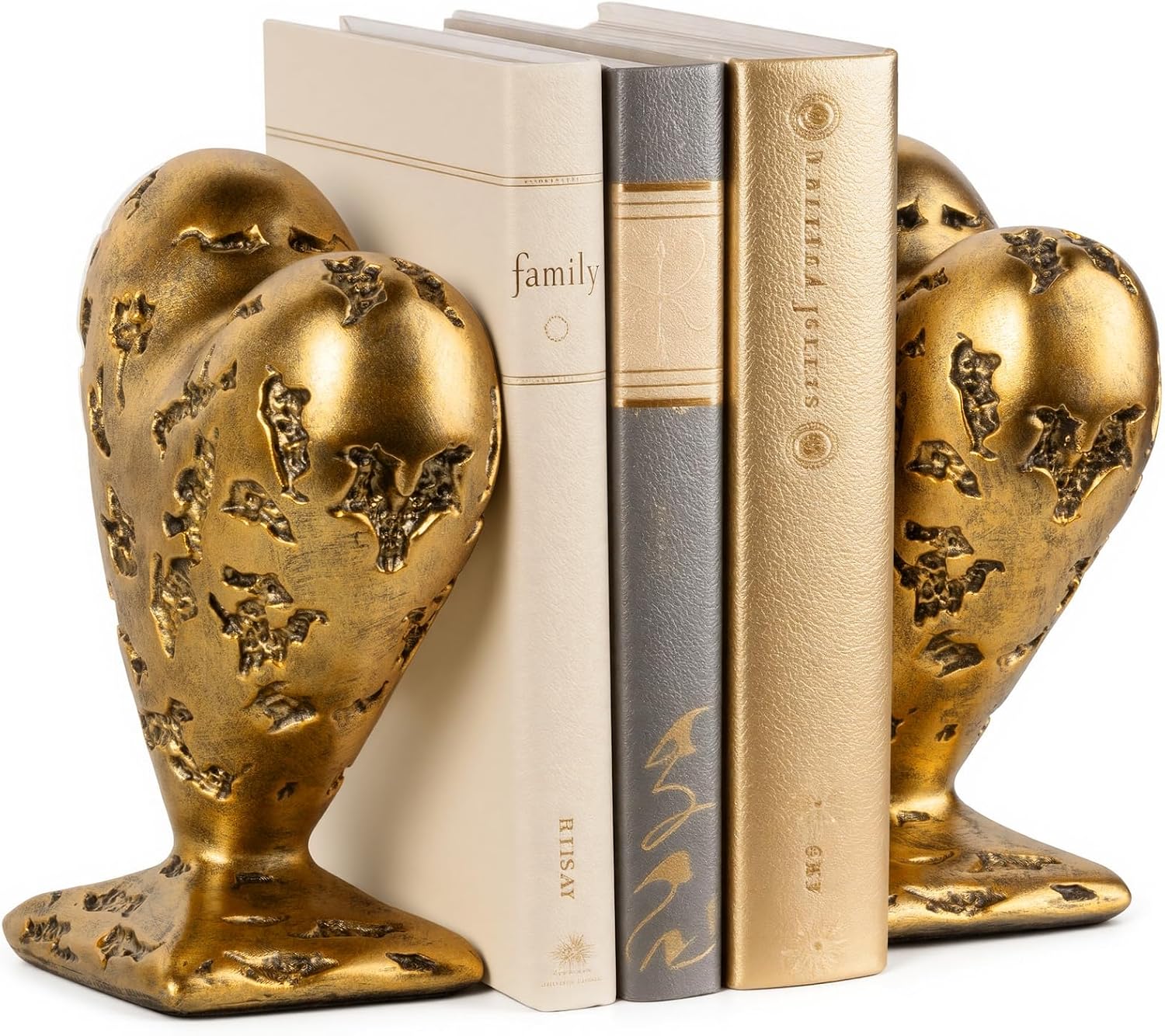 Decorative Book Ends / Gold / Set of 2