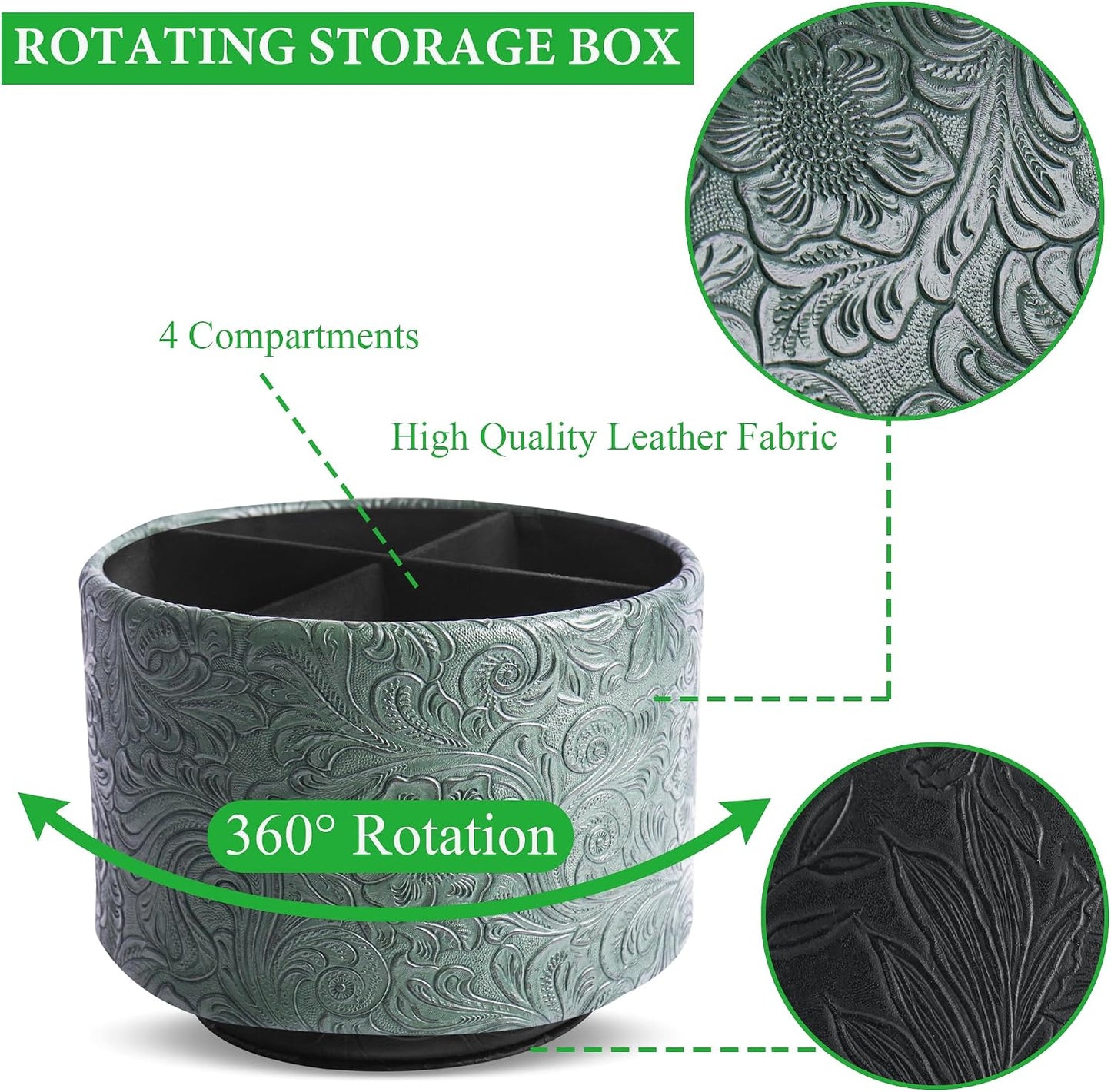 Remote Control Holder / 1-carved Cooper Green / 360 Degree Rotation