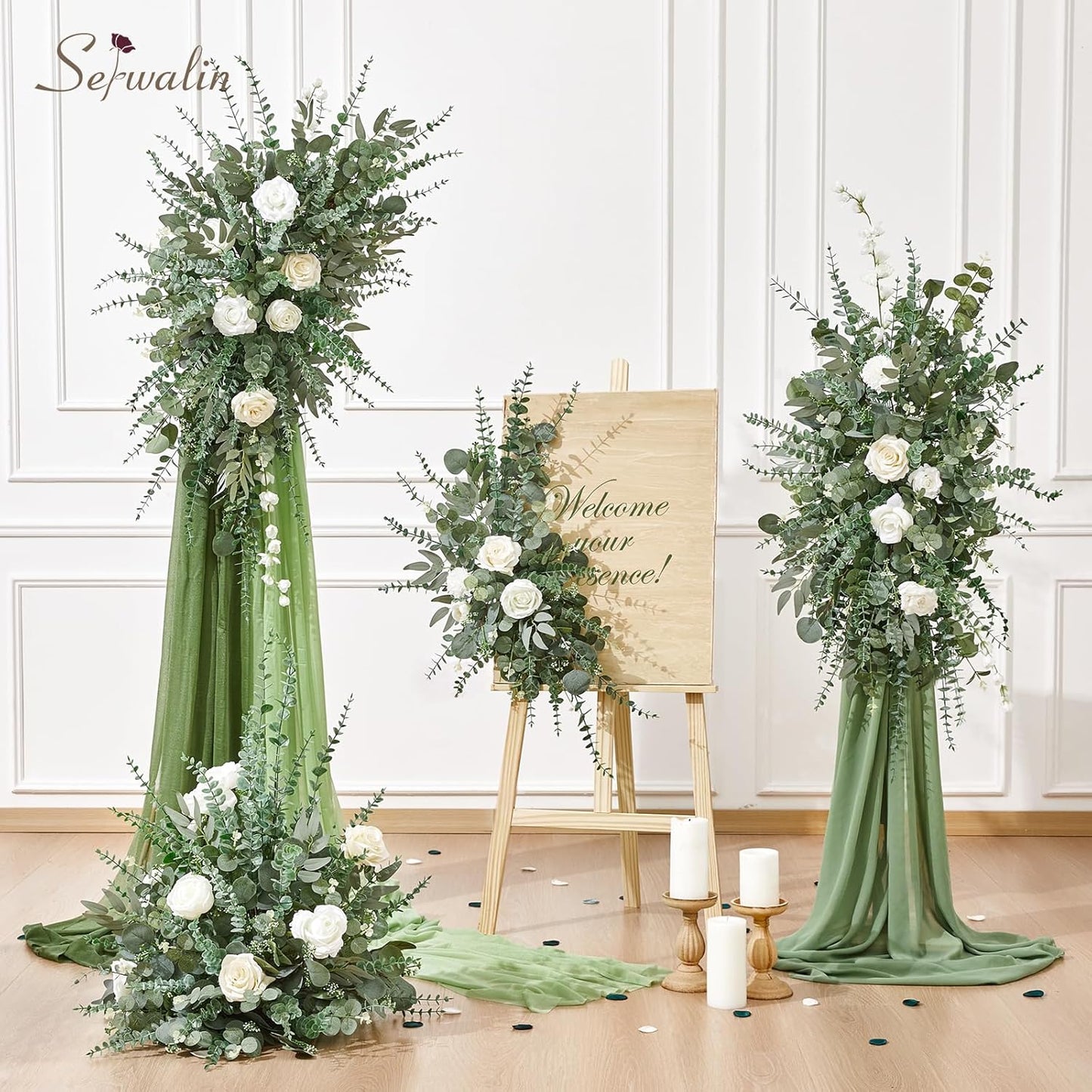 Artificial Greenery Stems / Attractive Forest Green / Set of 100