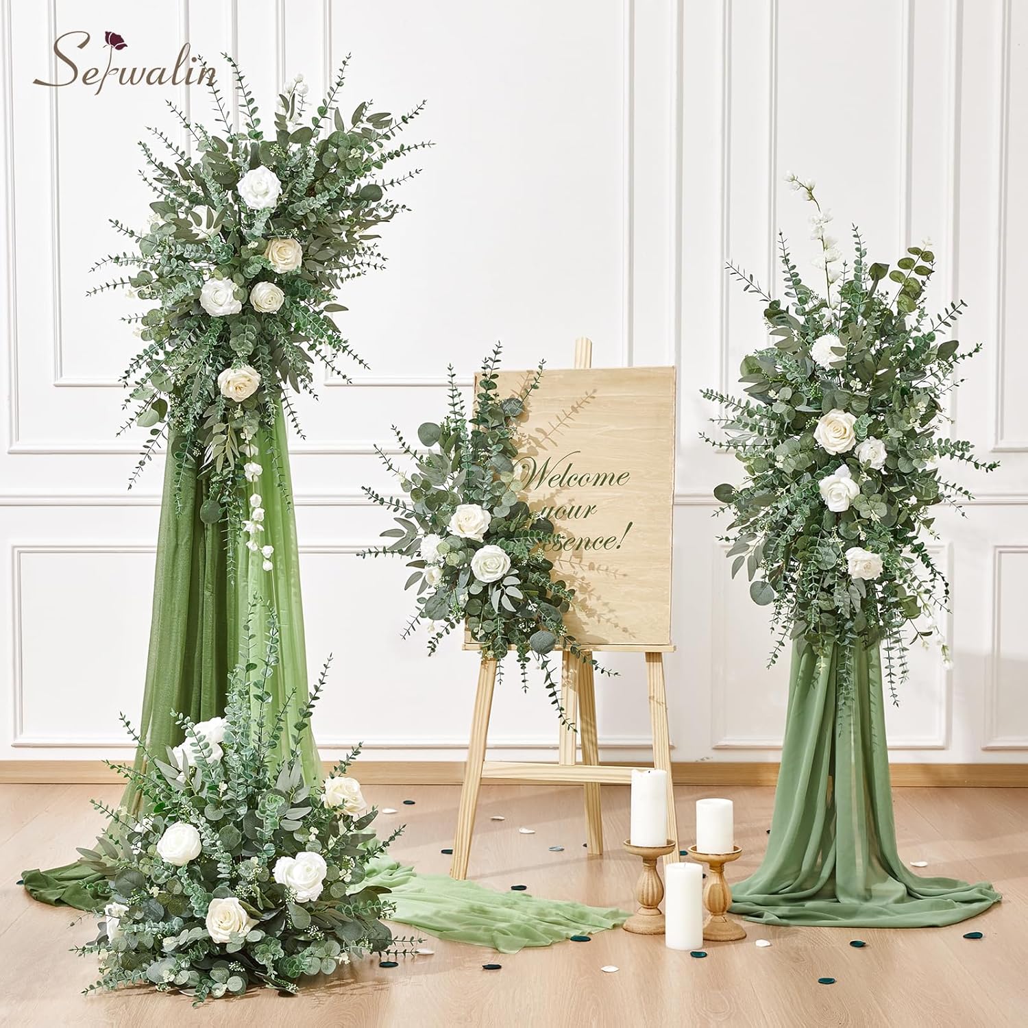 Artificial Greenery Stems / Attractive Forest Green / Set of 100
