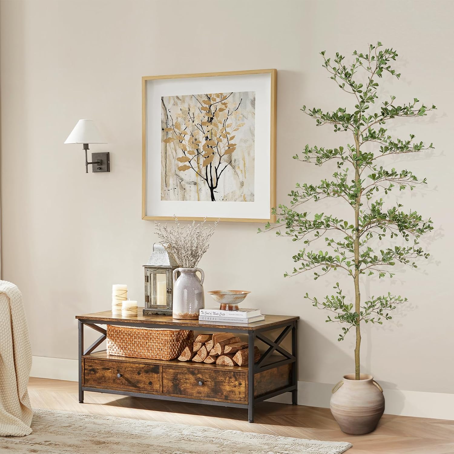 Faux Olive Tree / 7ft / Black / 7 Inch