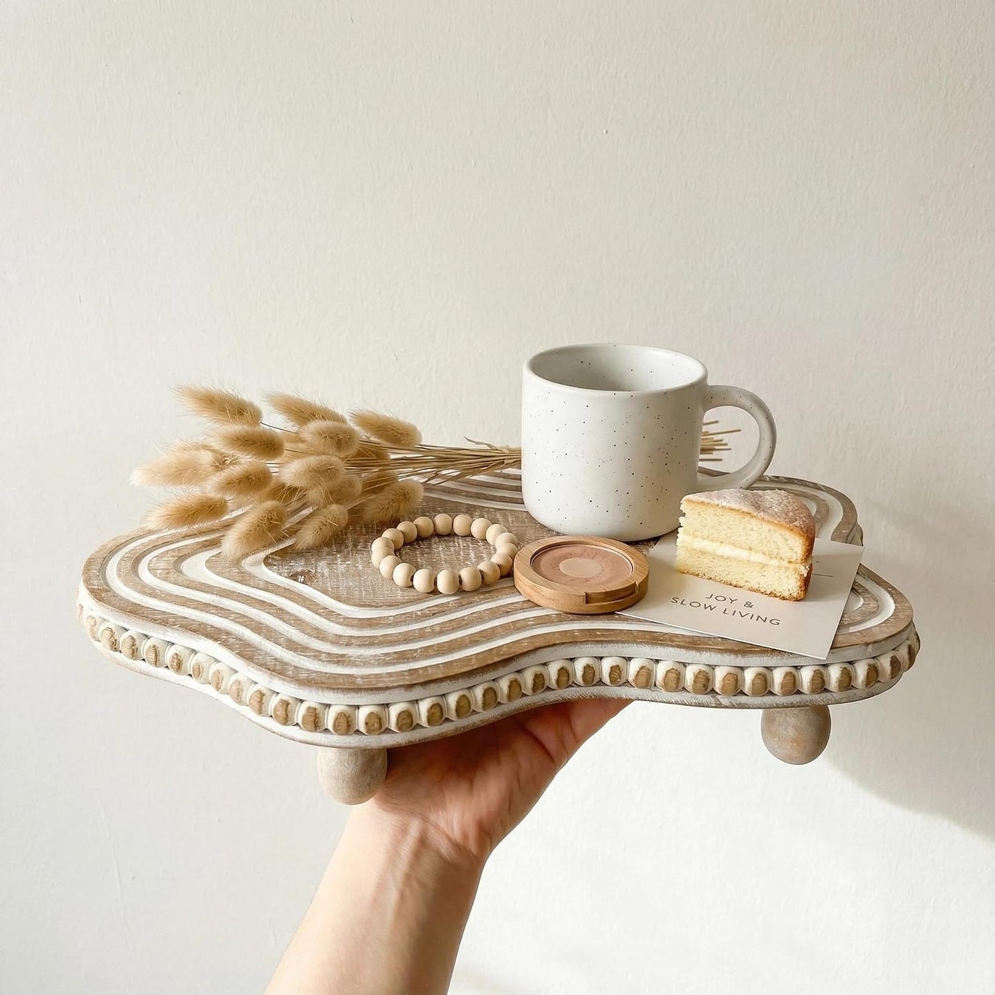 Round Wooden Tray Riser / 11.6in
