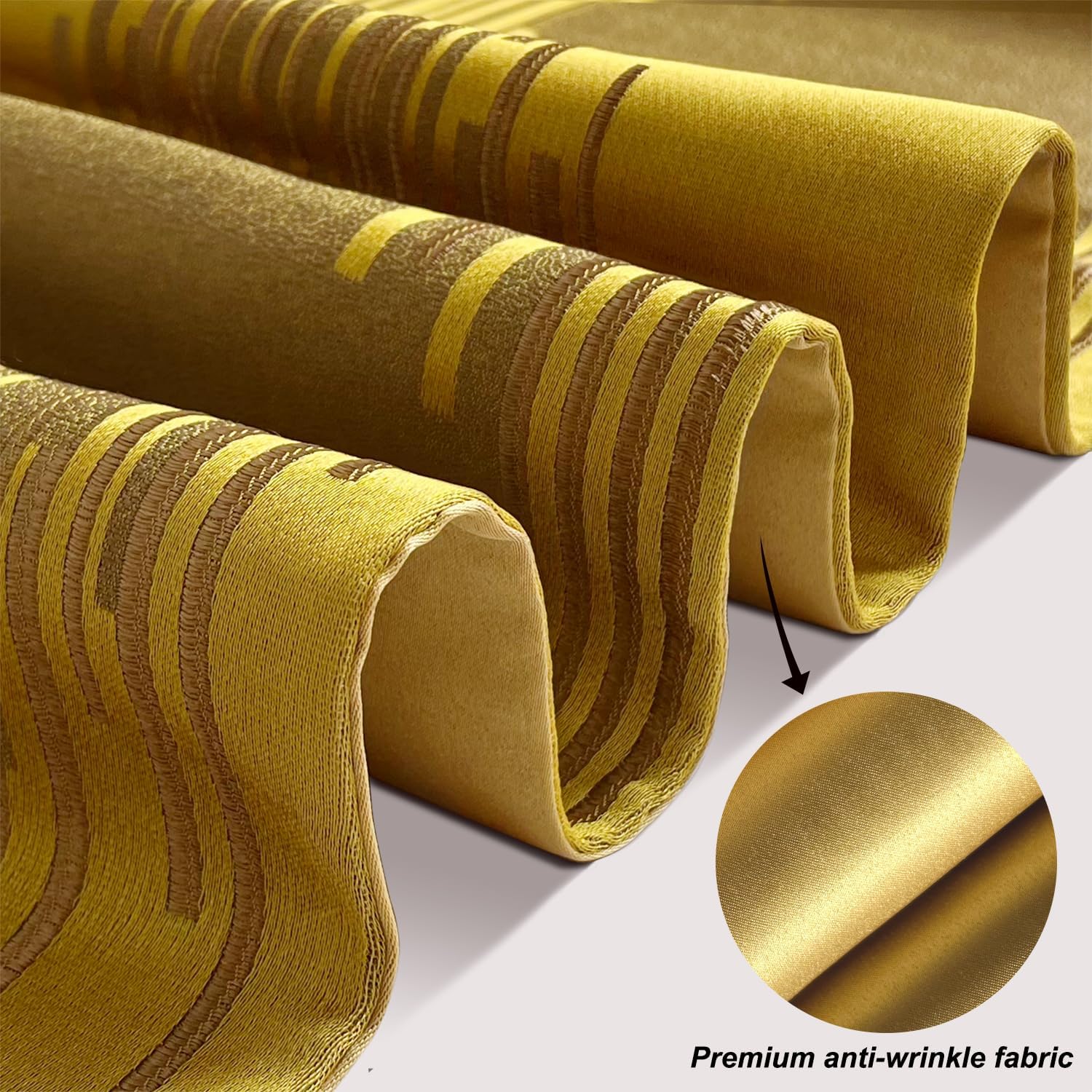 Luxury Gold Texture Table Runner,13"x120", Modern Abstract Striped, Tassel | Table Runner 120 Inches Long, Elegant