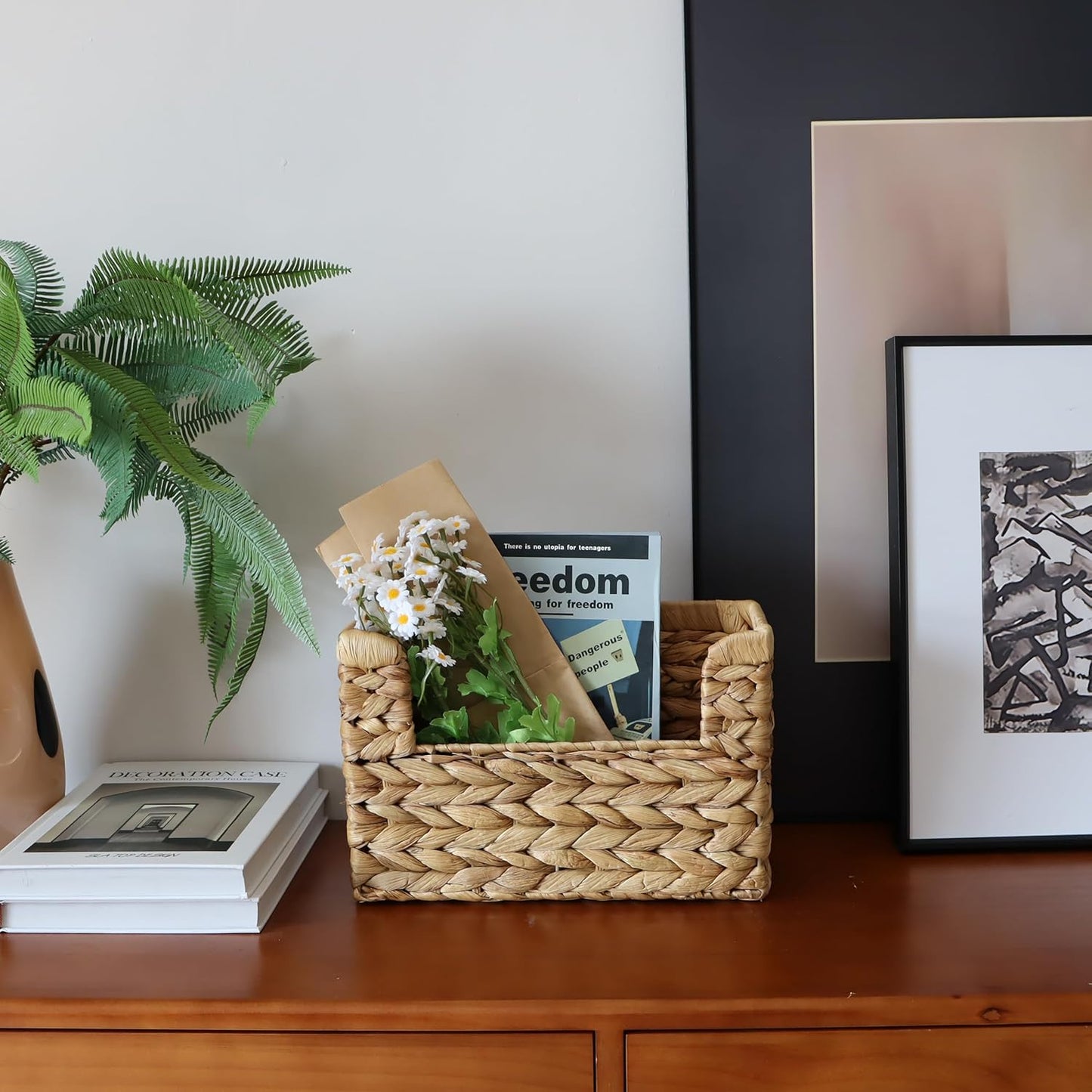 Wicker Front Door Basket / Water Hyacinth
