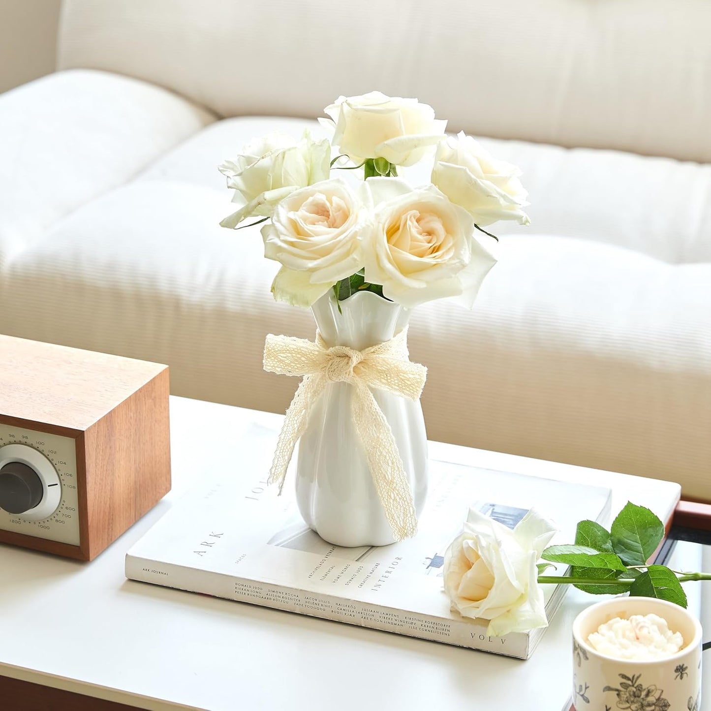 Ceramic Flower Vase / Vase-01 / White