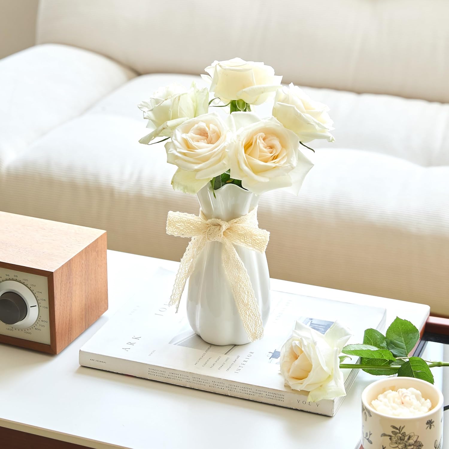 Ceramic Flower Vase / Vase-01 / White