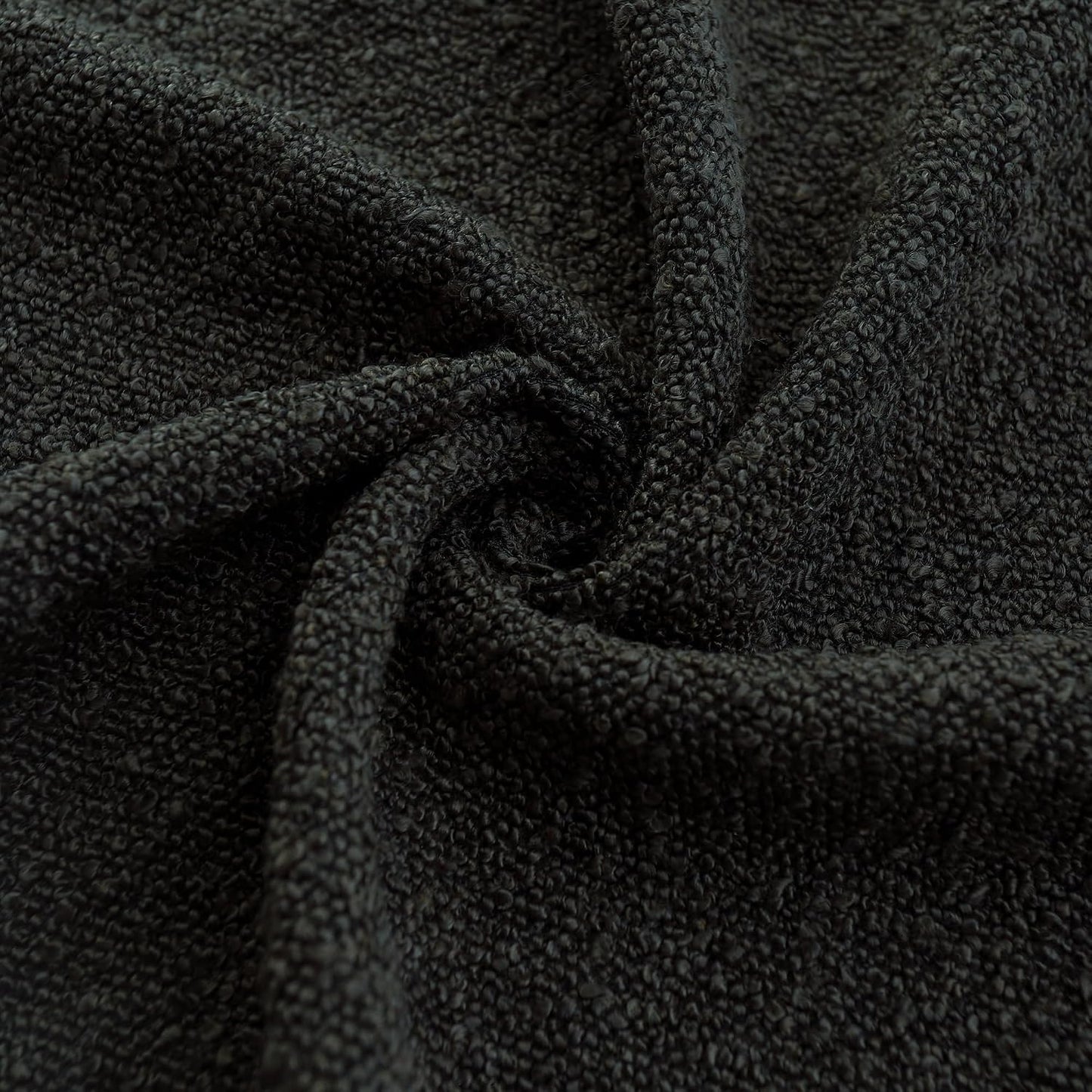 Boucle Decorative Throw Pillow Covers / Black / 20 x 20 / Set of 2