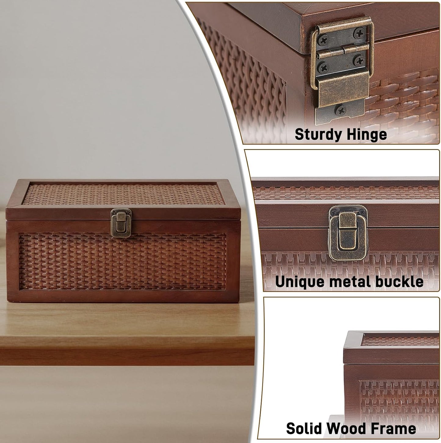 Rattan Decorative Boxes / Brown / Set of 2