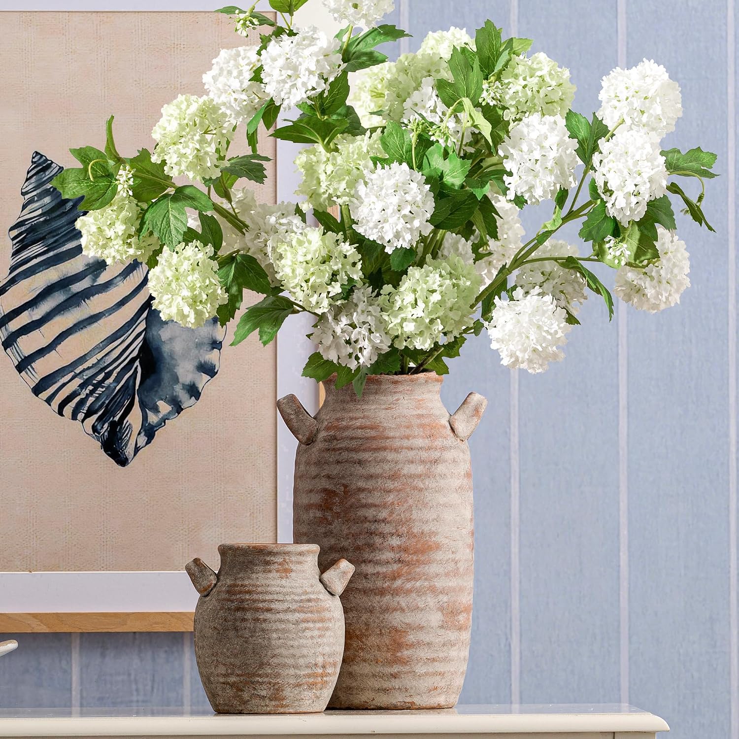 Tall Ceramic Farmhouse Rustic Table Vases / 12" Retro