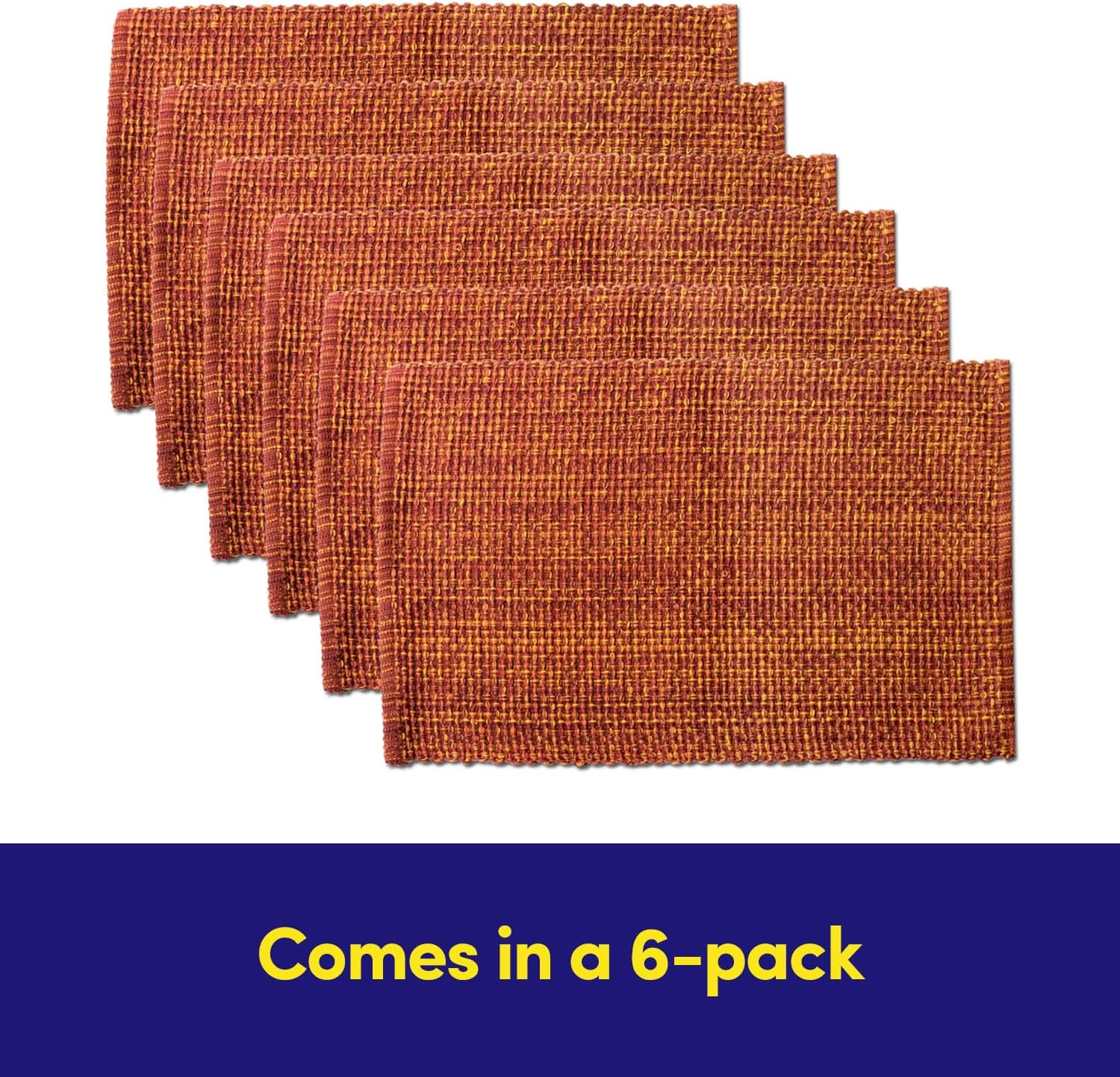 Sweet Home Collection 100% Cotton Placemats for Dining Room Rectangle Two Tone Woven Fabric 13" x 19" Soft Durable