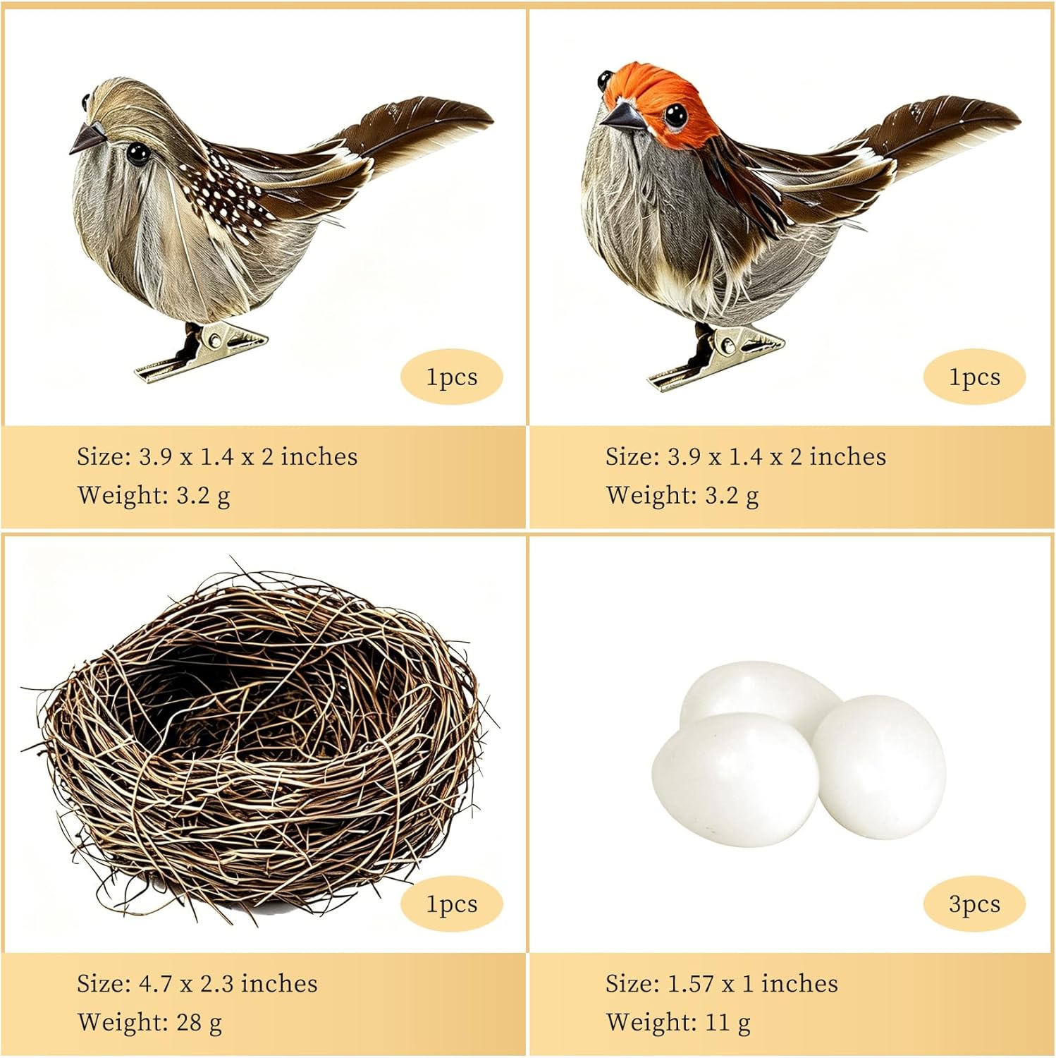 Fake Sparrow Figurines / Set of 6