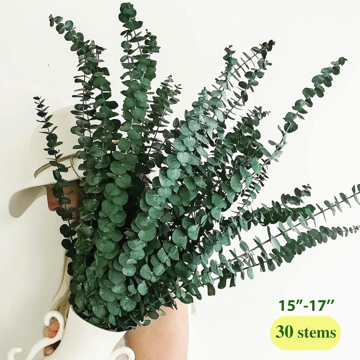 9oz 17" 100% Natural Fresh Eucalyptus Plant / Green / Set of 30