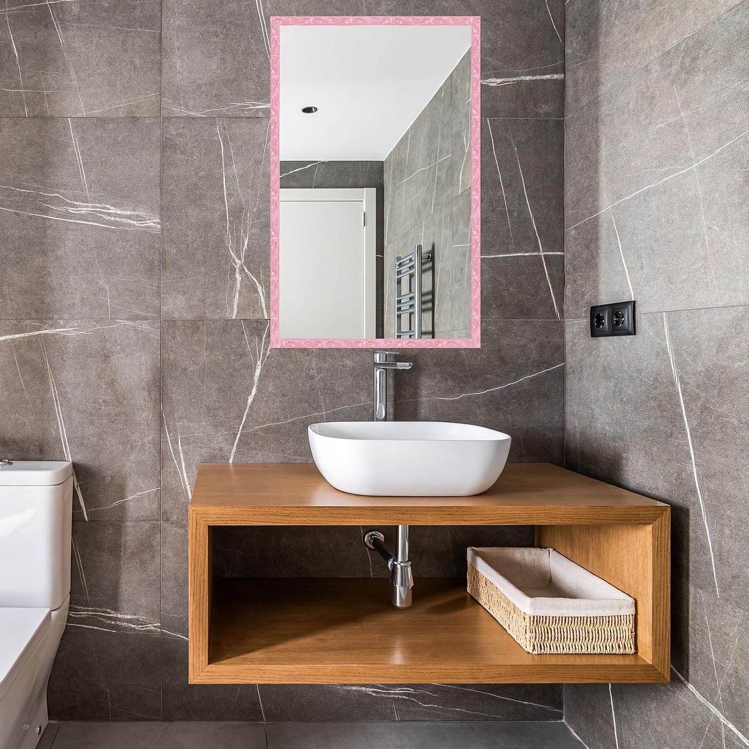 x Self Adhesive Peel and Stick Molding Wallpaper Mirror Frame Border / Pink / 16.4 Inch