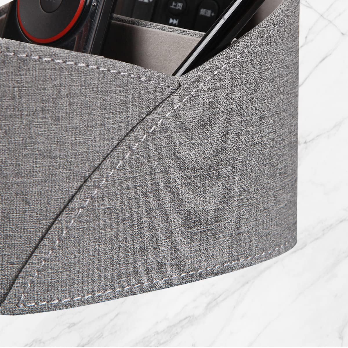 PU Leather Remote Control Holder / Remotes Holder / Grey