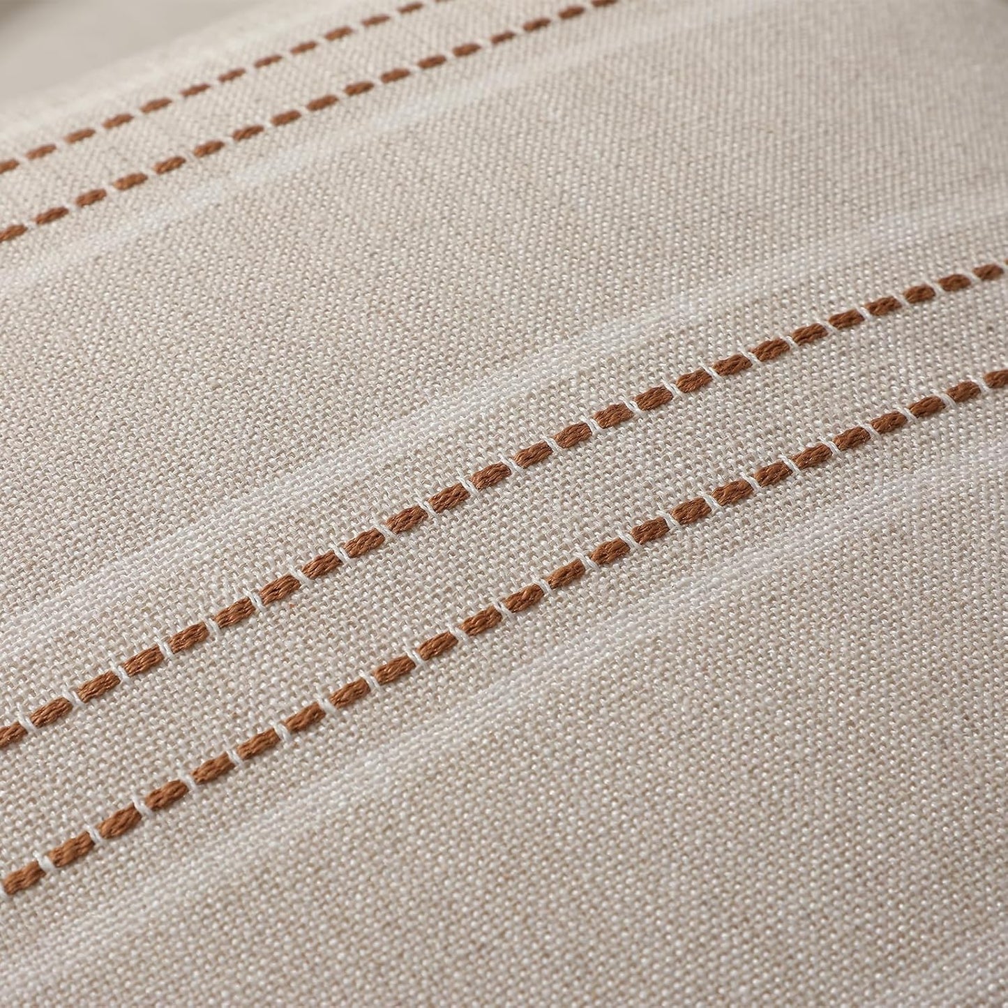 Fall Throw Pillow Covers Striped Pillow Covers Textured Linen / Caramel / 18 x 18 / Set of 2