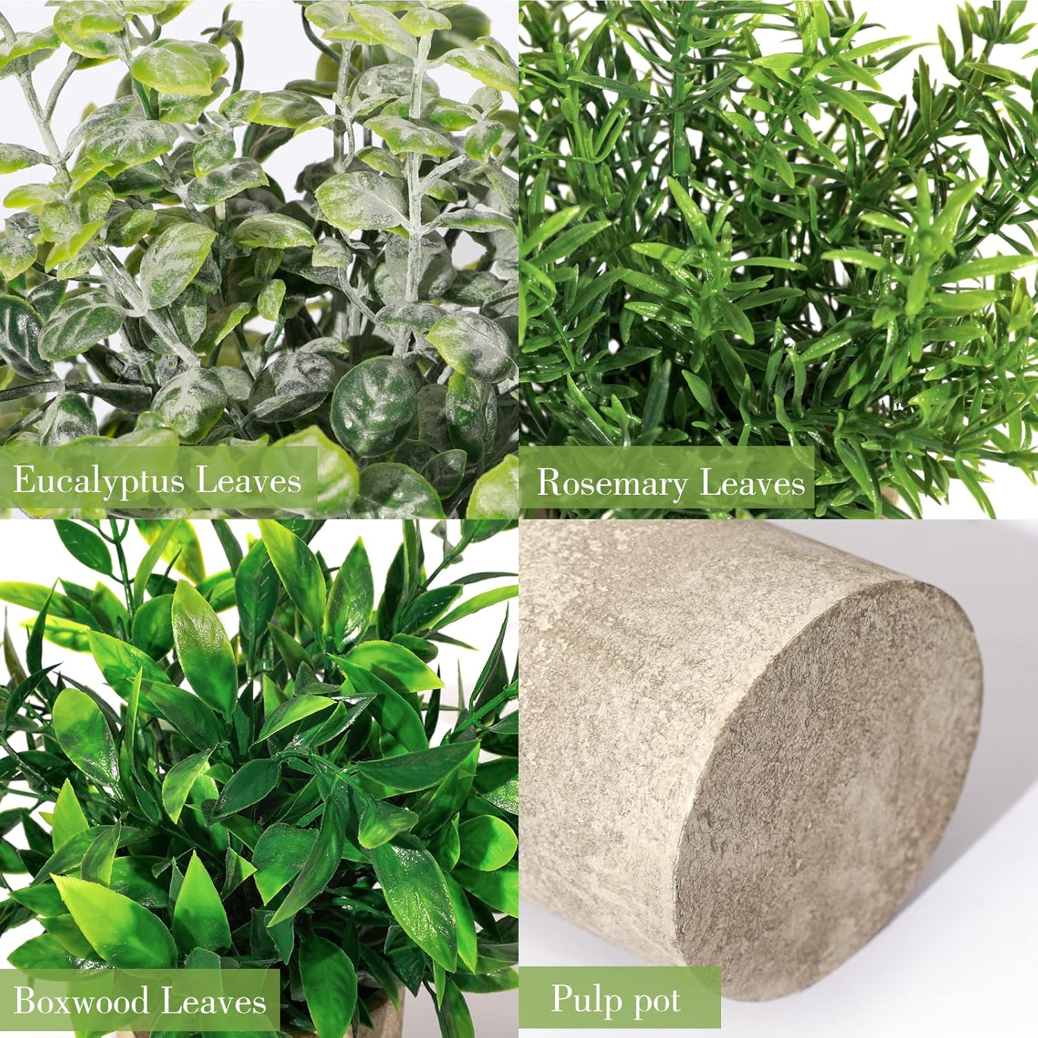 Artificial Plants Mini Fake Hanging / Eucalyptusgreen / Set of 3